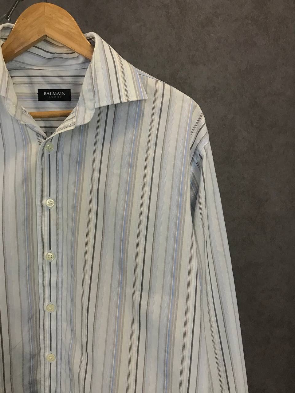 Balmain Balmain Homme vintage designer striped shirt Size US XL / EU 56 / 4 - 2 Thumbnail