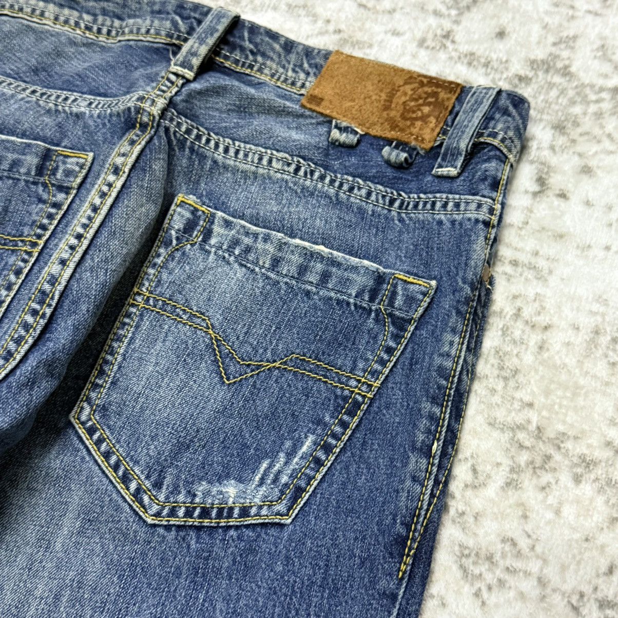 Vintage Y2k Diesel Shazor Distressed Fade Wash Flare Jeans