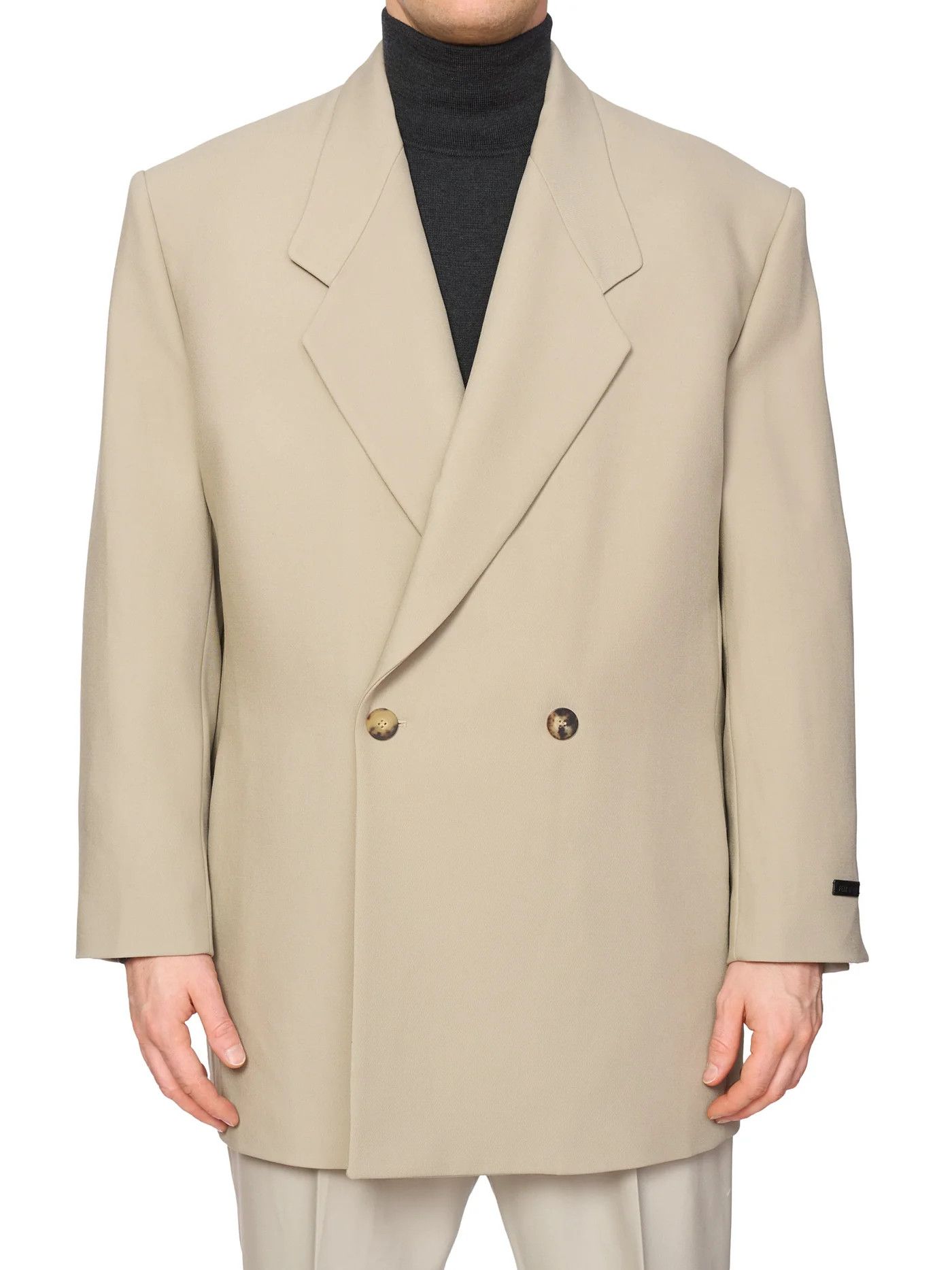 Fear of God FEAR OF GOD Beige Eternal Virgin Wool Lapelless Jacket Size 40R - 2 Thumbnail
