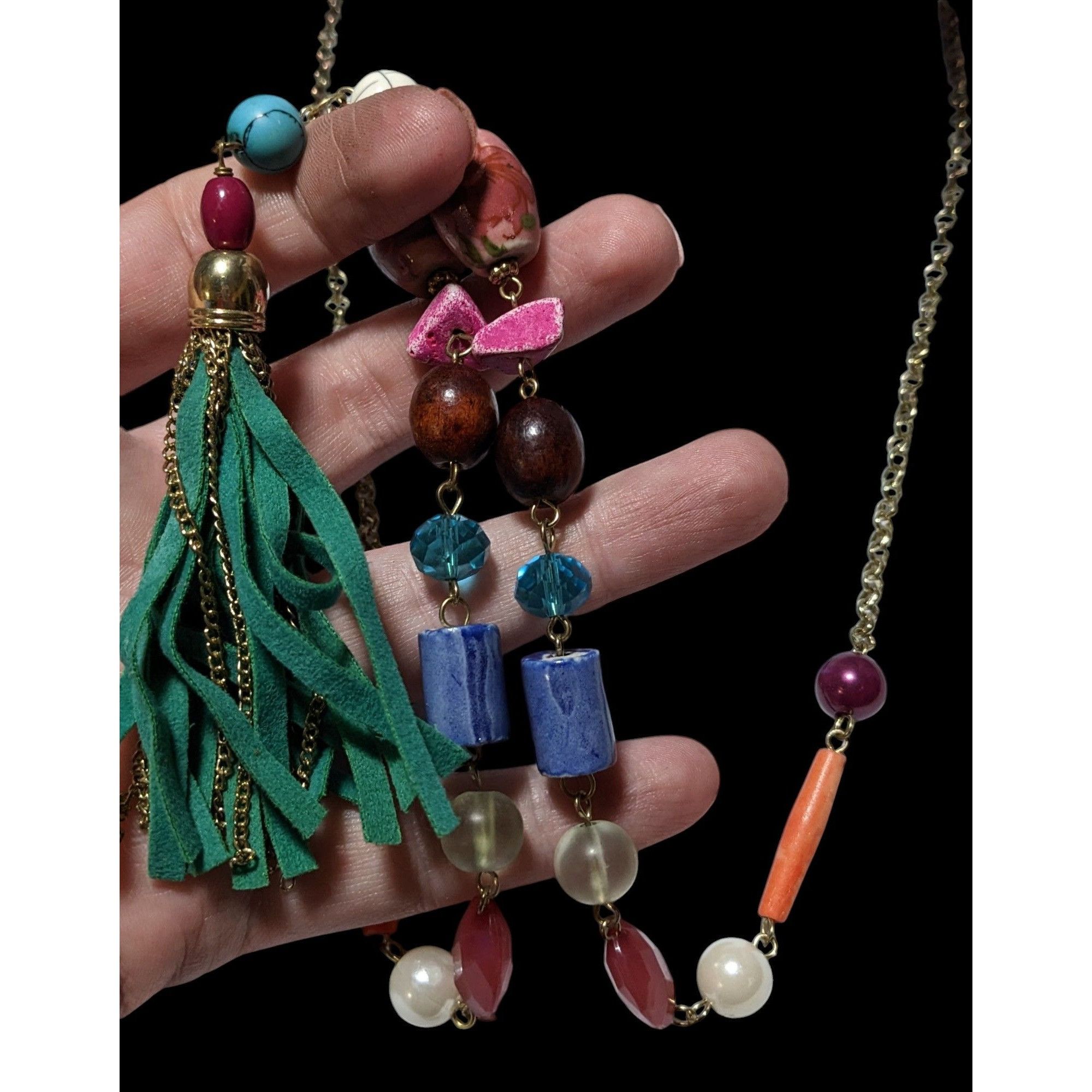Other Bohemian Rainbow Beaded Tassel Necklace Size ONE SIZE - 4 Thumbnail
