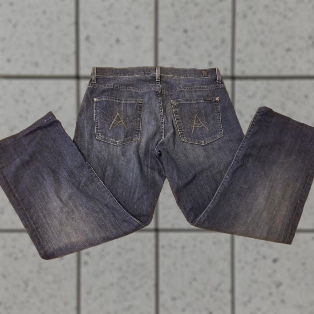 7 For All Mankind Mens Jeans 7 For All Mankind Blue Bootcut Denim 34x28 Stretch Regular 34 Inseam Men 28 Mens Size US 34 / EU 50 - 1 Thumbnail