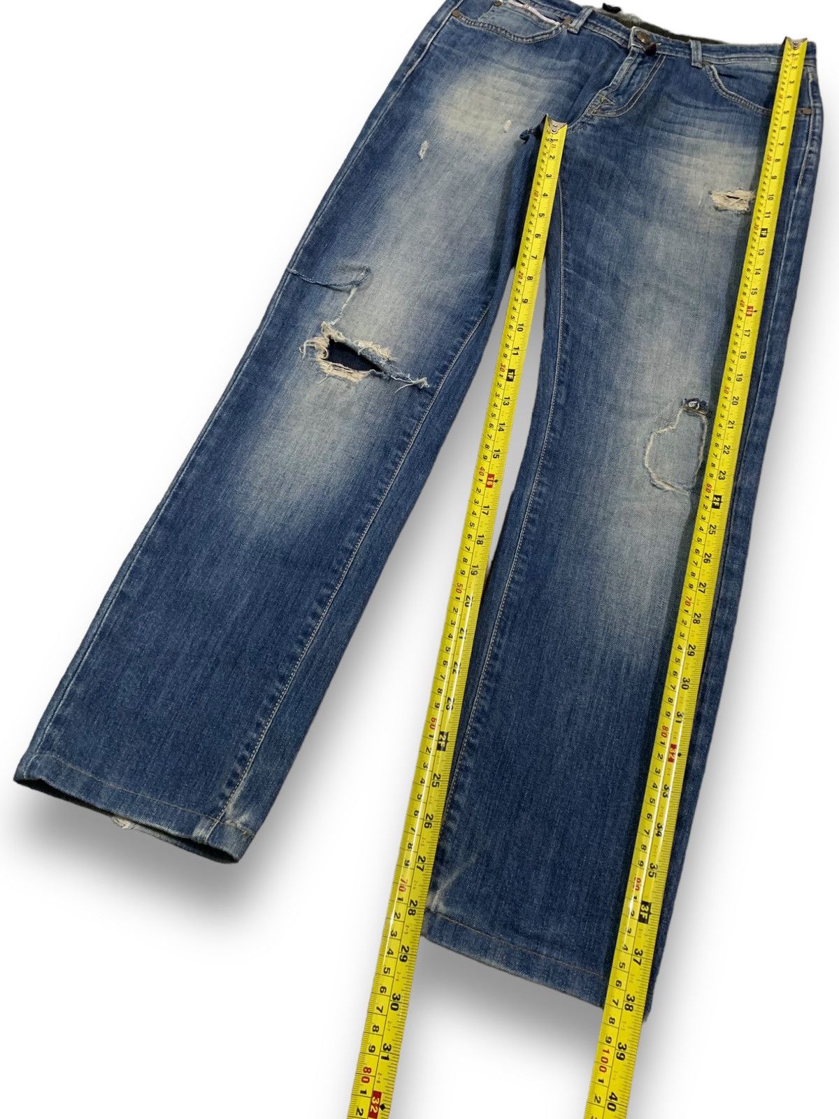 Other Y2K Briglia 1949 Slim Fit Patched Distressed Grunge Jeans Size US 30 / EU 46 - 13 Thumbnail