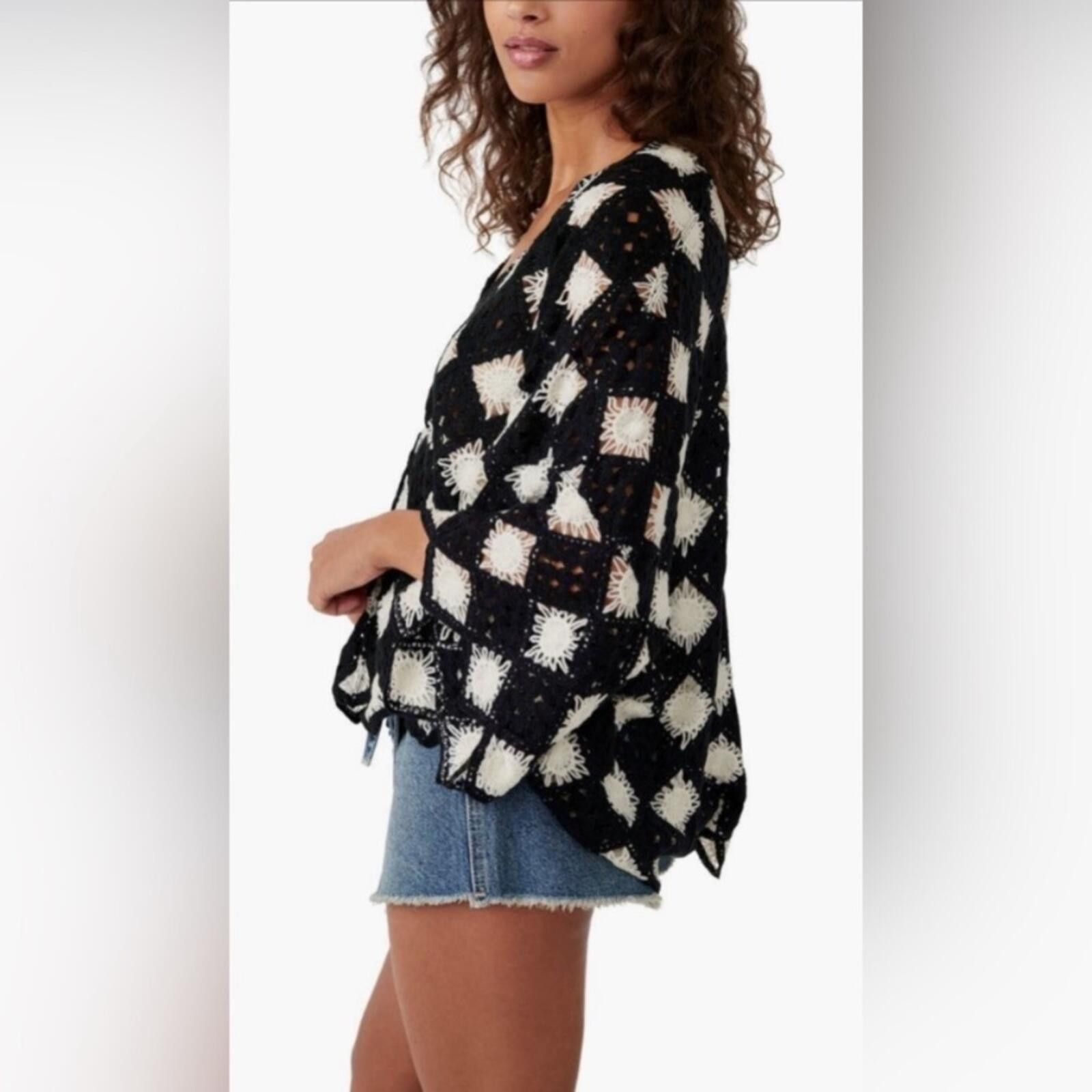 Free People Free People Beach House Crochet Tee Size S / US 4 / IT 40 - 7 Thumbnail