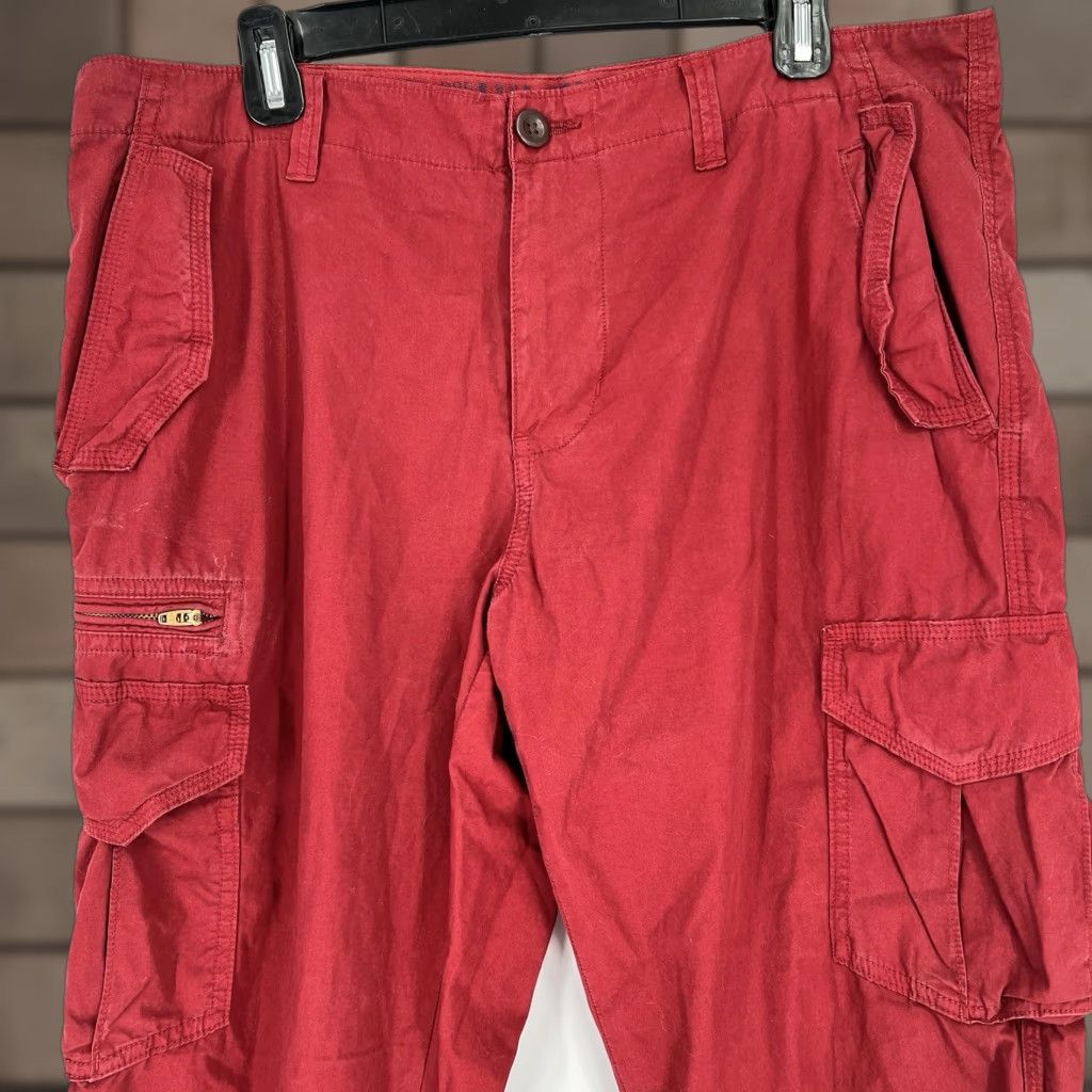 Tommy Hilfiger Tommy Hilfiger Cargo Pants Mens 34x31 Red Straight Leg Utility Casual Hiking Y2K Size US 34 / EU 50 - 1 Thumbnail