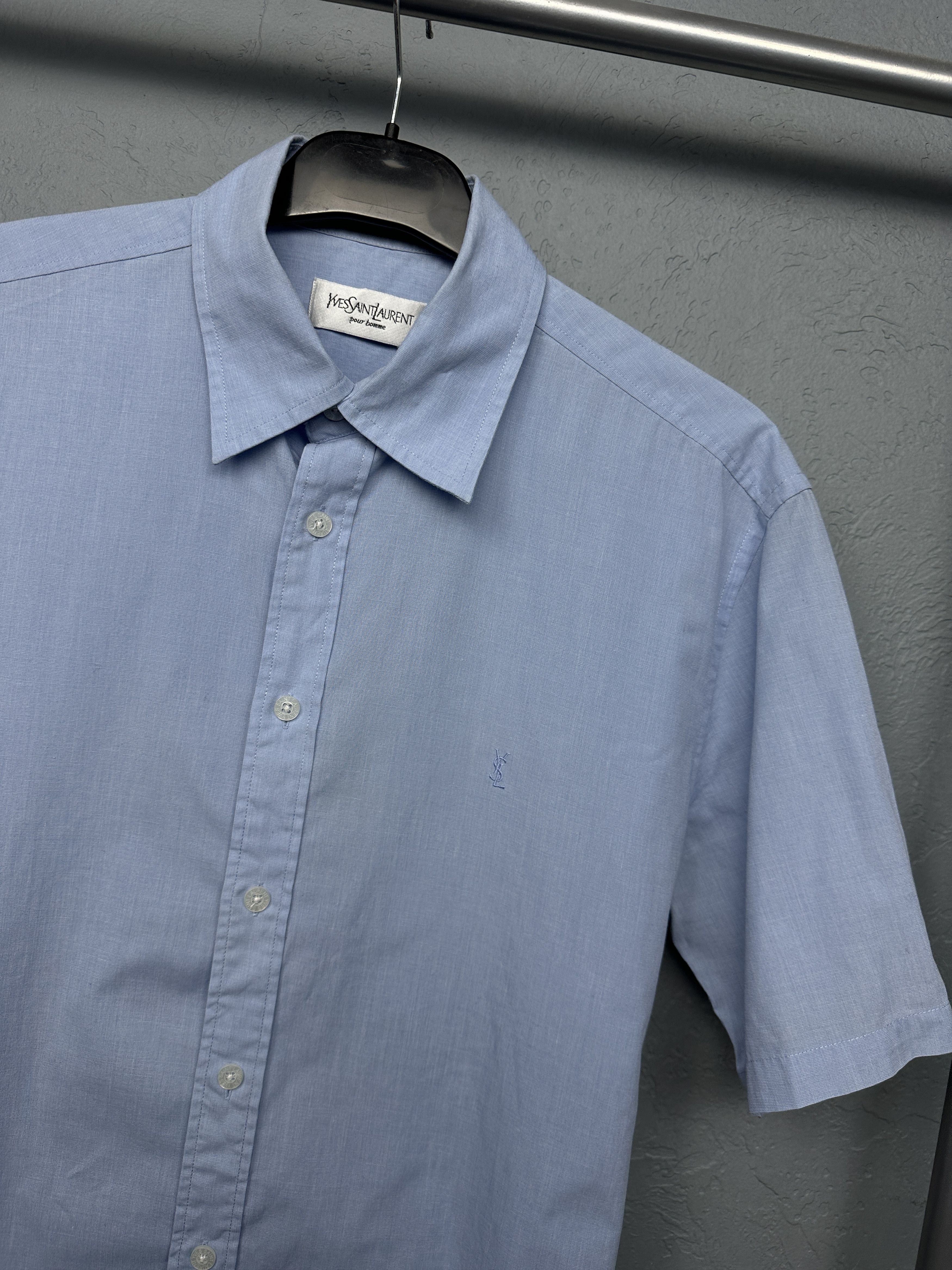 Yves Saint Laurent Yves Saint Laurent YSL Mens Short Sleeve Shirt Size US M / EU 48-50 / 2 - 2 Thumbnail