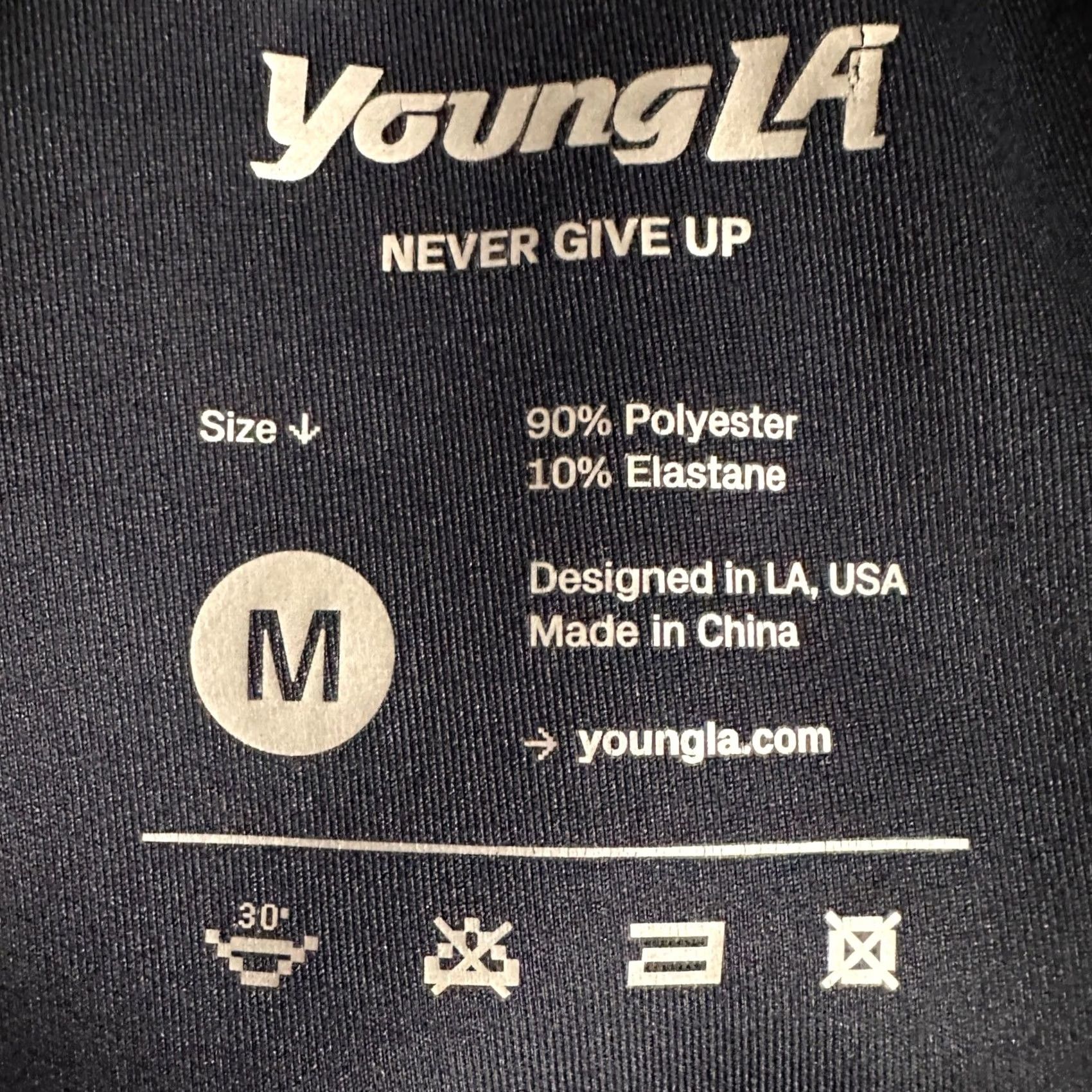 YoungLA Young LA Pants Jogger Mens Medium Blue Black Camo Drawstring Pocket Logo Pull On Size US 31 - 3 Thumbnail