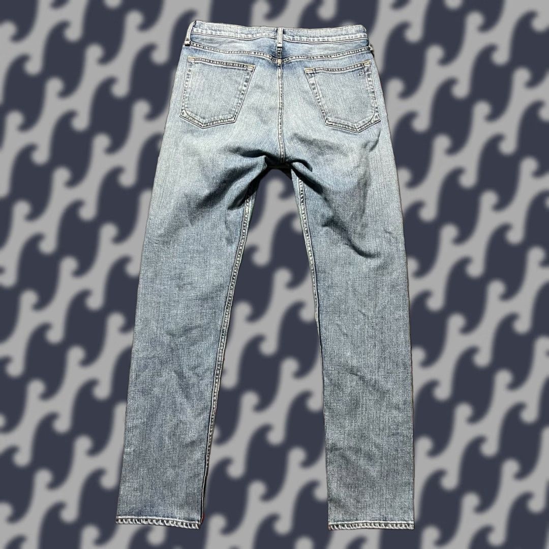 Rag & Bone Jeans Mens 33x32 Blue Denim Fit 2 Slim Leg Button Fly Stretch USA B1 - 5-Pocket Design - Regular - Blue - Jeans - Rag & Bone - USA - Men
