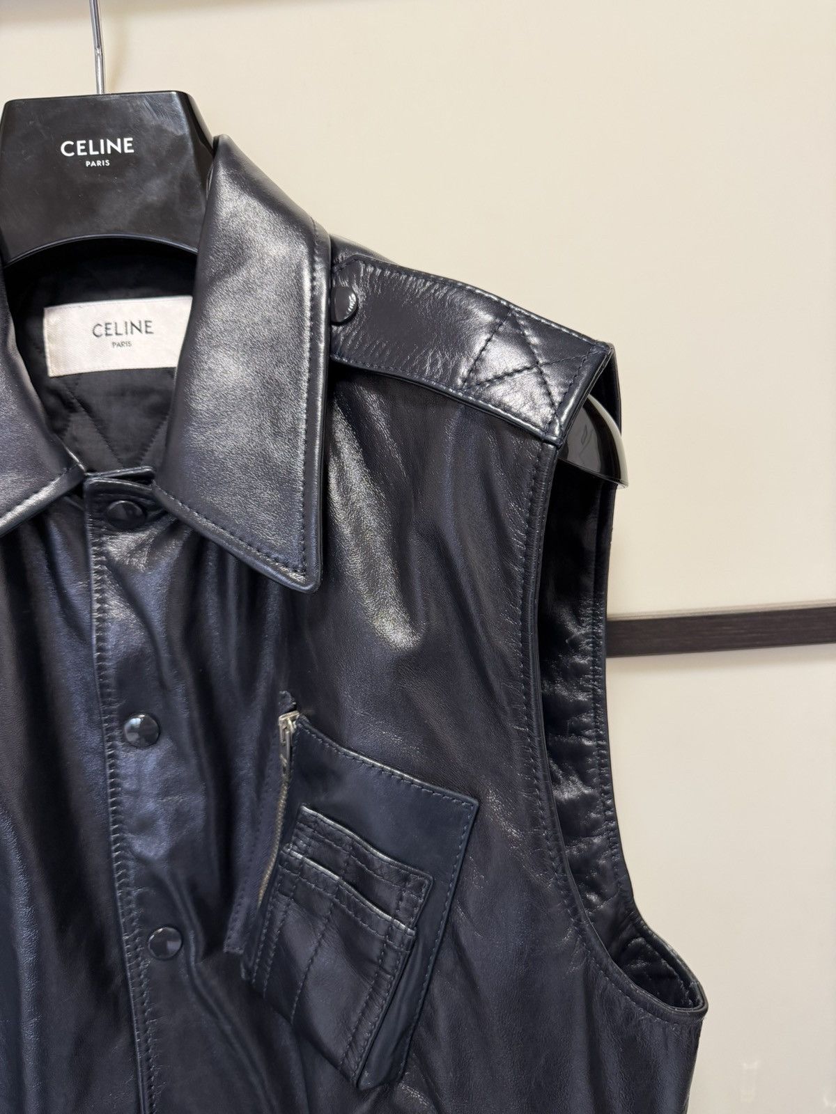 Celine × Hedi Slimane UNRELEASED - SS20 Calf Leather Vest Size US S / EU 44-46 / 1 - 6 Thumbnail