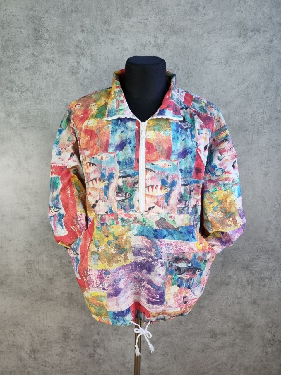 Japanese Brand Rare Psychedelic Art Multicolor Abstract Design Anorak Size US XL / EU 56 / 4 - 2 Thumbnail