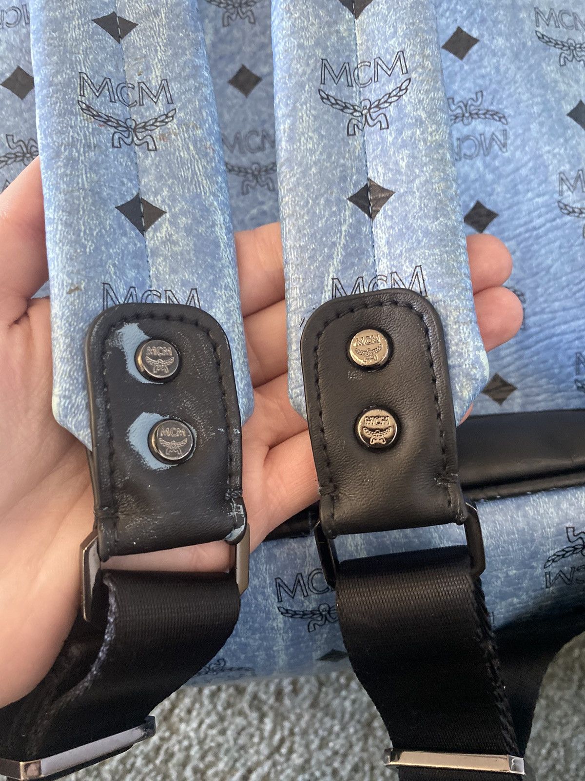 Light Blue customize MCM Backpack