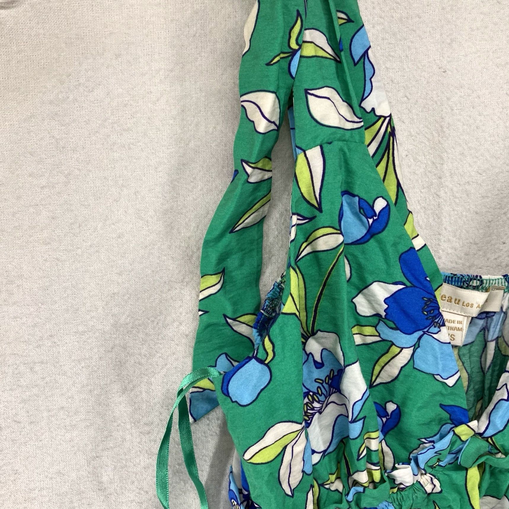 Vintage Monteau Maxi Dress Women's XS Green Floral Ruffled V-Neck Casual Spring Summer Size XS / US 0-2 / IT 36-38 - 7 Thumbnail