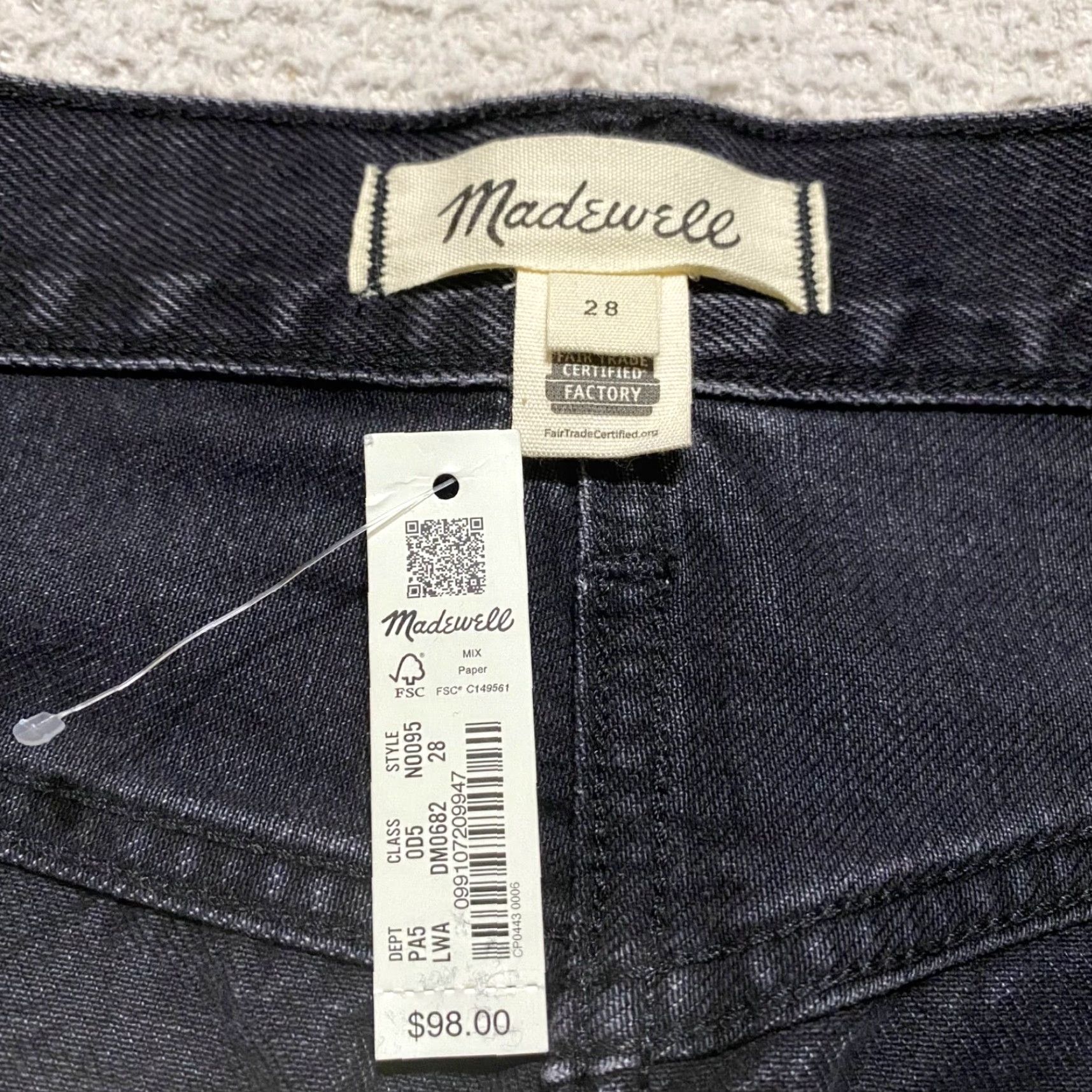 Madewell VINTAGE Madewell Skirt Womens 28 Black Denim Midi Straight Pencil NWT New Size 28" / US 6 / IT 42 - 6 Thumbnail