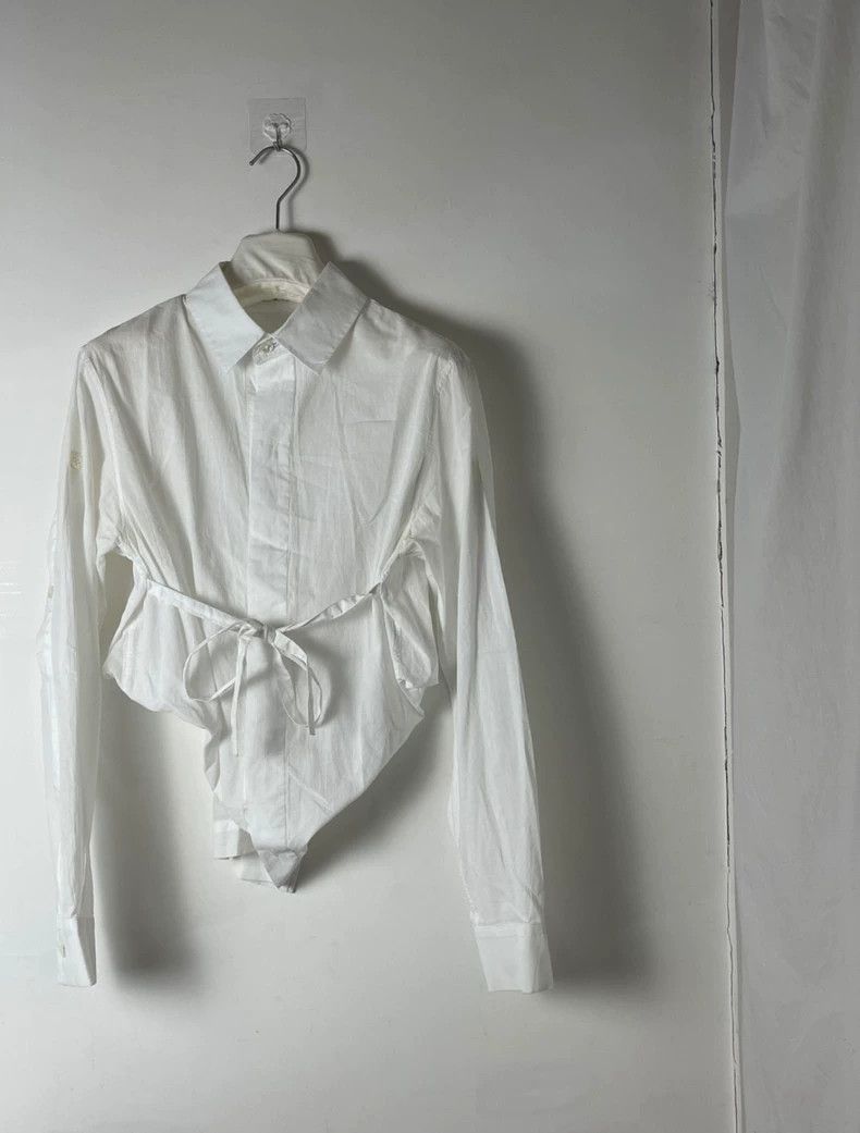 Ann Demeulemeester Ann Demeulemeester White Tie Shirt - dmc Size US XS / EU 42 / 0 - 1 Thumbnail