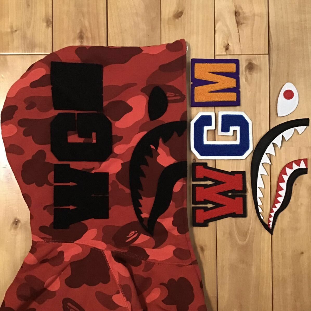 Bape BAPE DETACHABLE Shark full zip hoodie Red camo a bathing ape Size US M / EU 48-50 / 2 - 6 Thumbnail