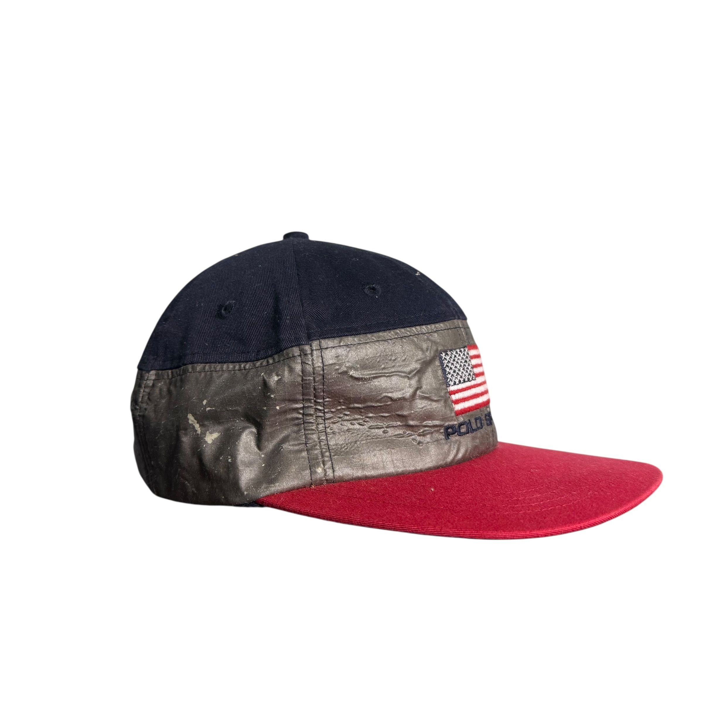 Ralph Lauren Sport 🔥RARE🔥Vintage Polo Sport Ralph Lauren USA Flag Cap Size ONE SIZE - 3 Thumbnail