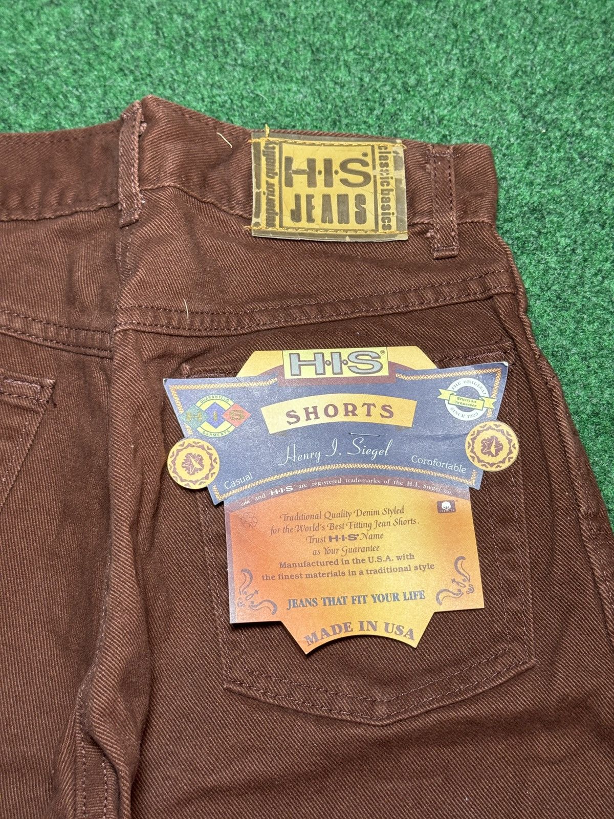 Vintage His Jeans Vintage Brown Jorts 90s 26 Waist 11” Denim Shorts Size US 26 / EU 42 - 2 Thumbnail