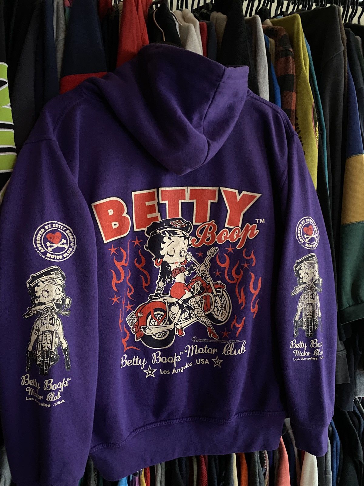 Vintage VINTAGE BETTY BOOP MOTO RACING FLAME HOODIE Size US M / EU 48-50 / 2 - 2 Thumbnail