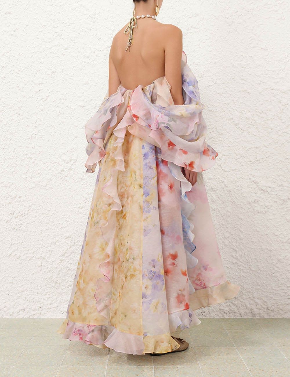 Zimmermann o1w1db10925 Crush Strapless Ruffle Dress in Multicolor Size M / US 6-8 / IT 42-44 - 4 Thumbnail