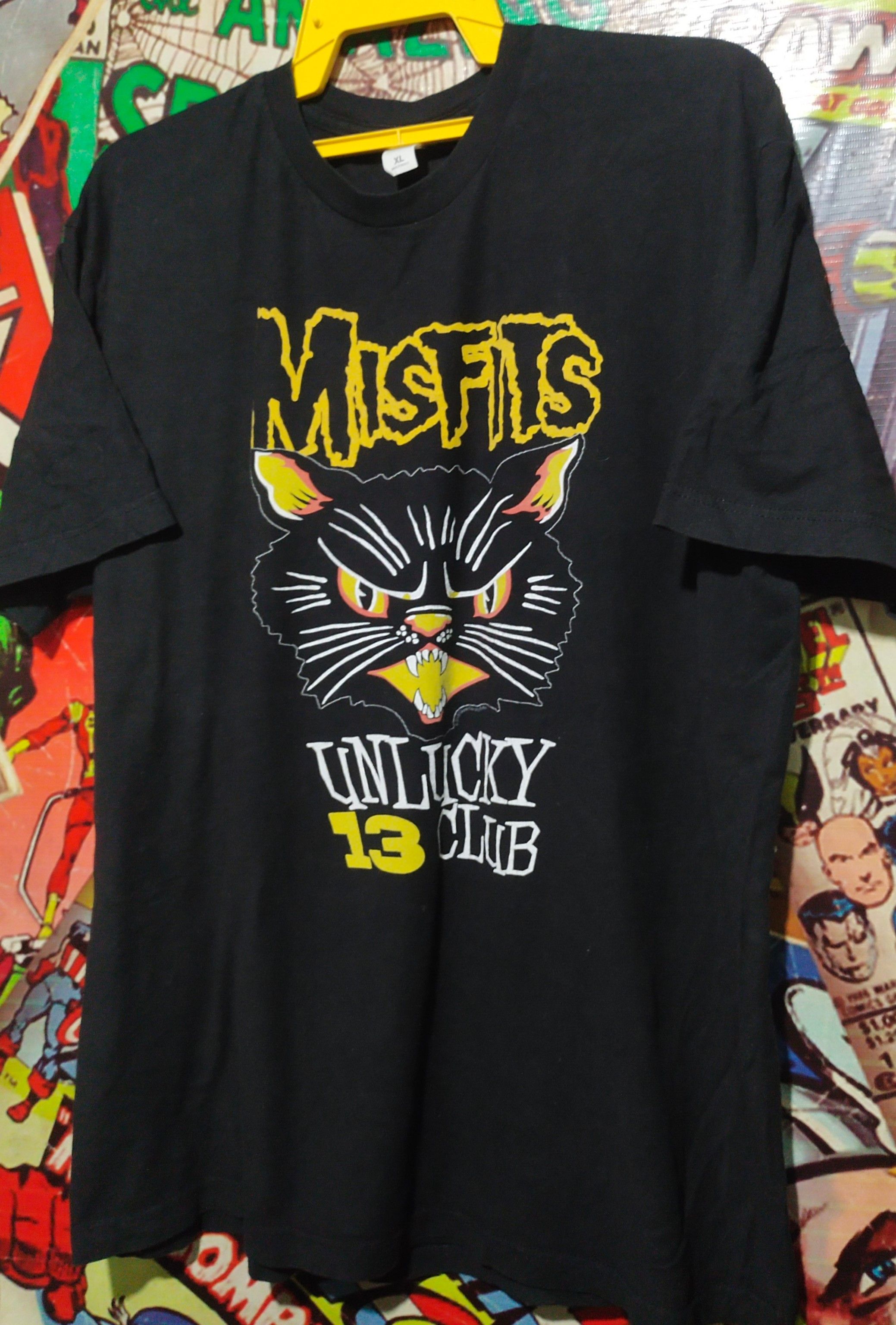 Band Tees Misfits Unlucky 13 Club Black Cat Tshirts Size US XL / EU 56 / 4 - 8 Thumbnail