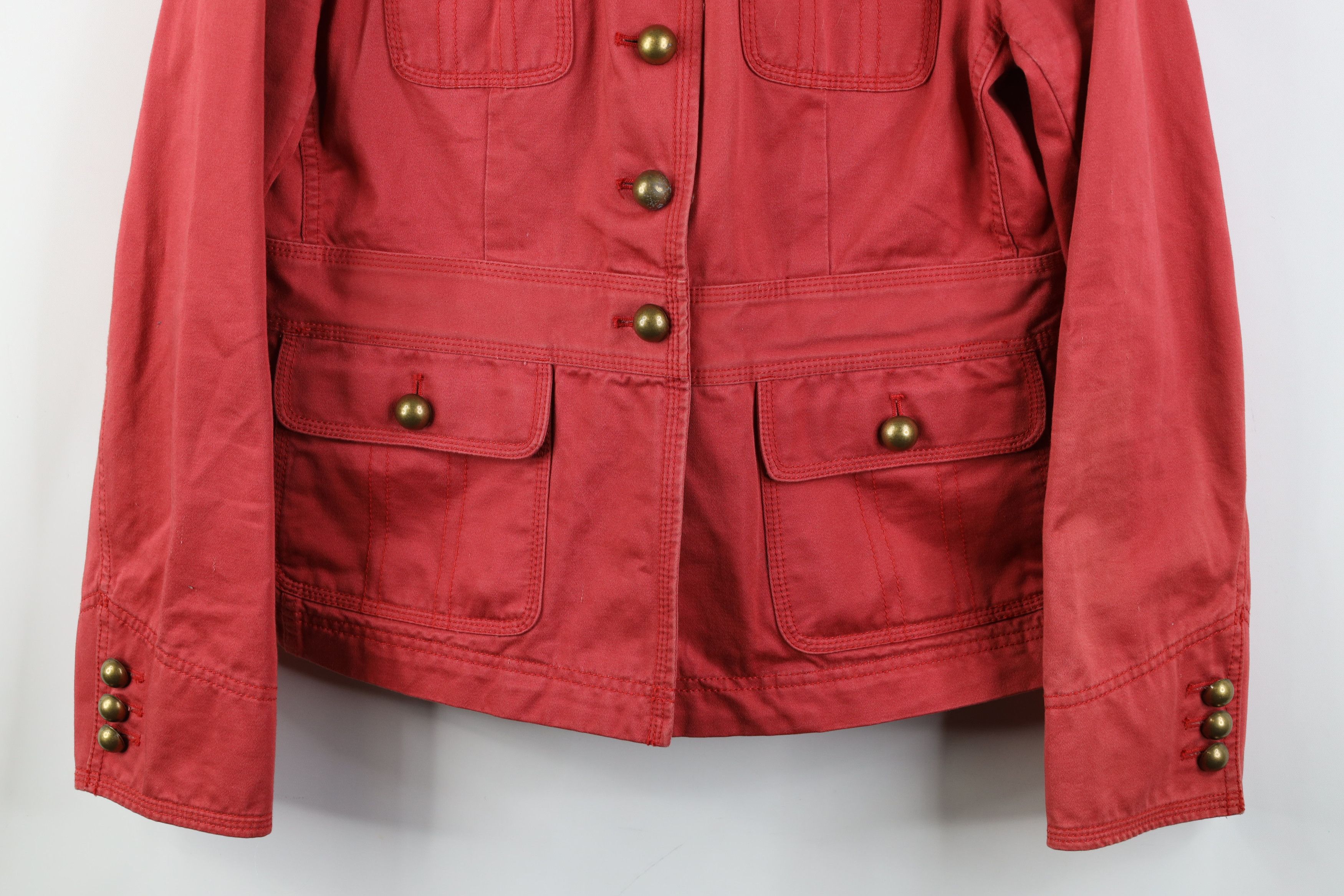 J.Crew Vintage J Crew Military Style Button Jacket Pink Cotton Size M / US 6-8 / IT 42-44 - 3 Thumbnail