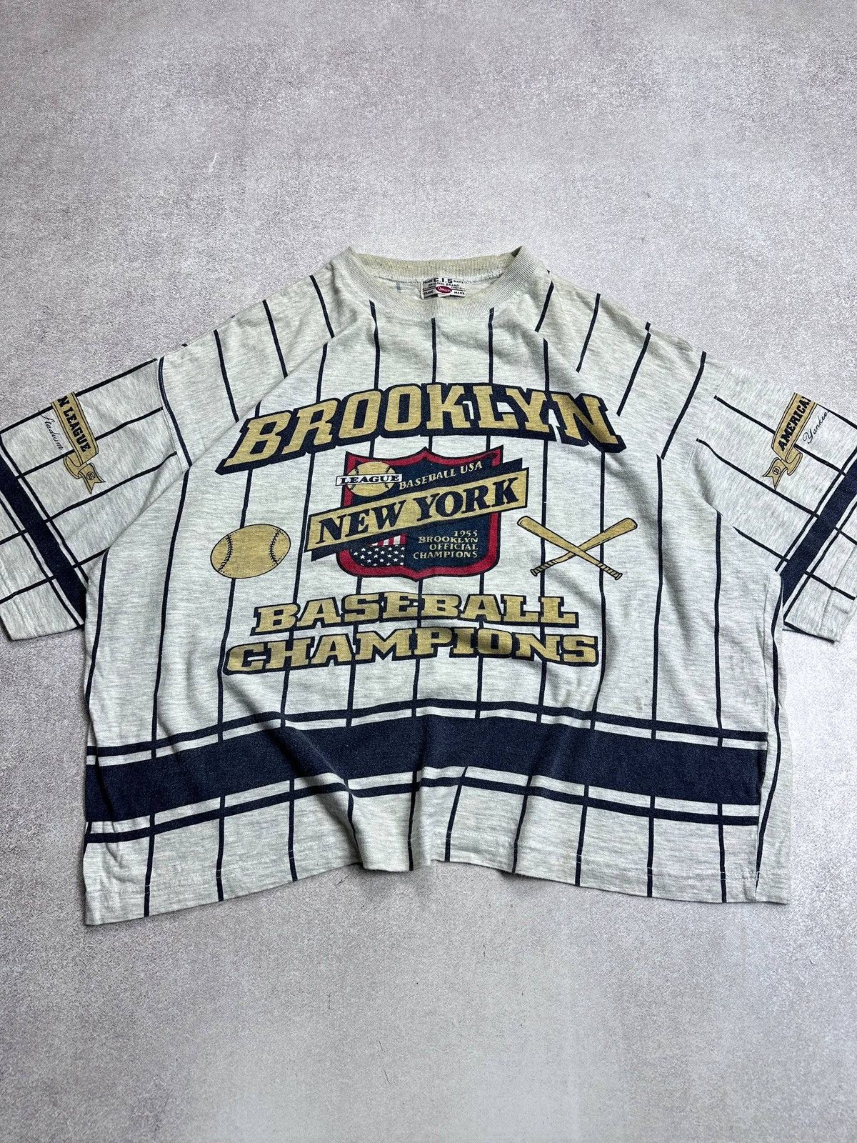 Vintage Vintage 90s Brooklyn Baseball Champions All Over T-shirt l Size US L / EU 52-54 / 3 - 3 Thumbnail