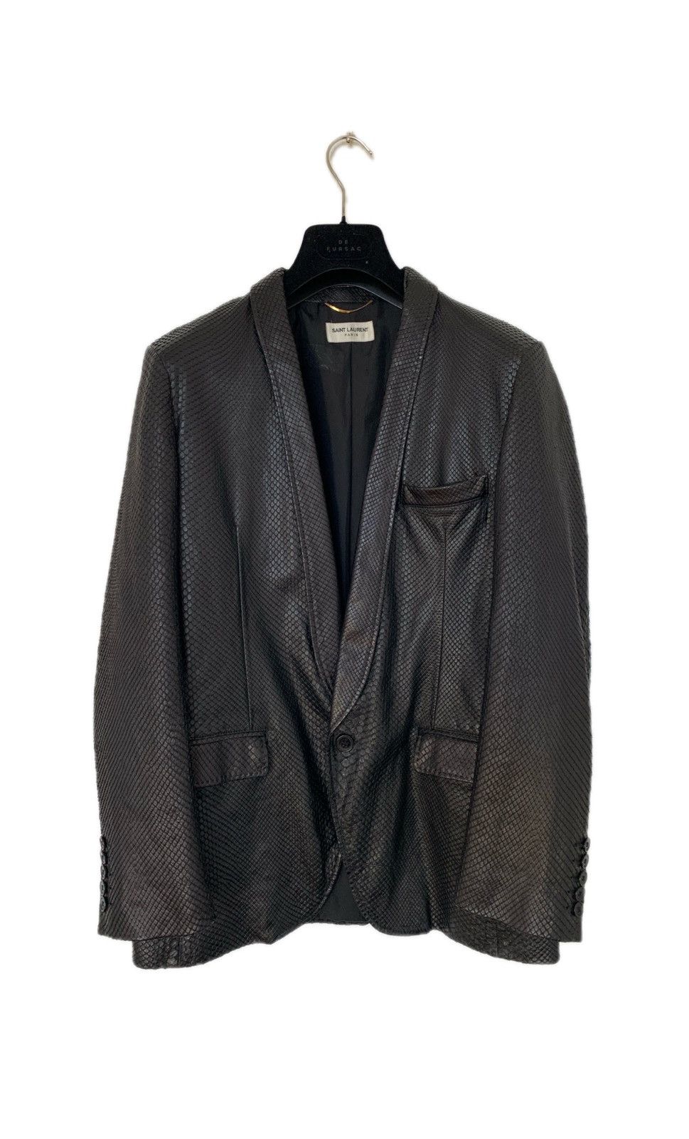 Hedi Slimane × Saint Laurent Paris 1/1 Sample SS2016 Python Skin Runway Leather Jacket Size US L / EU 52-54 / 3 - 1 Thumbnail