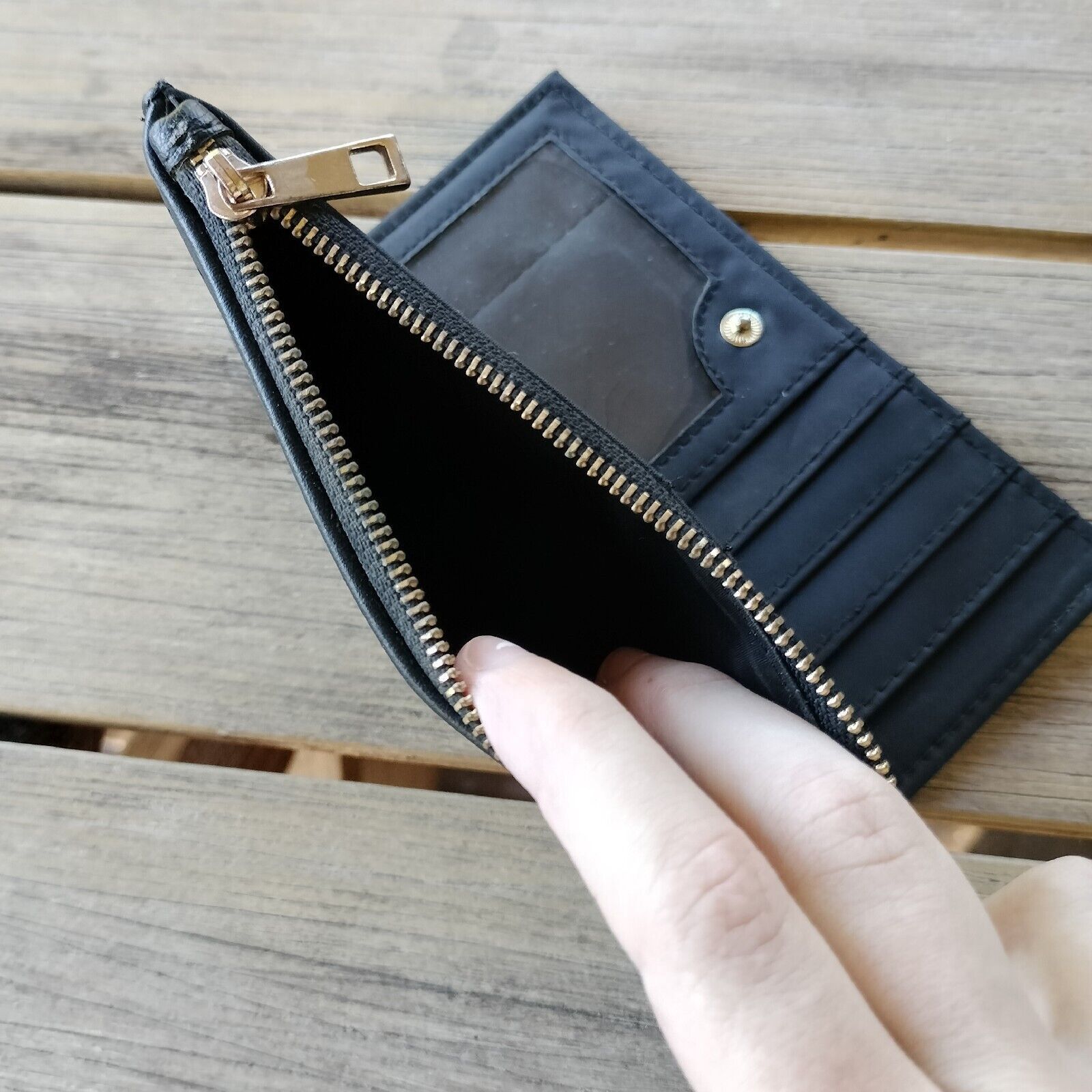 Japanese Brand Wallet Purse Faux Leather Bi Fold Book Cutout Lazer Cut Size ONE SIZE - 5 Thumbnail