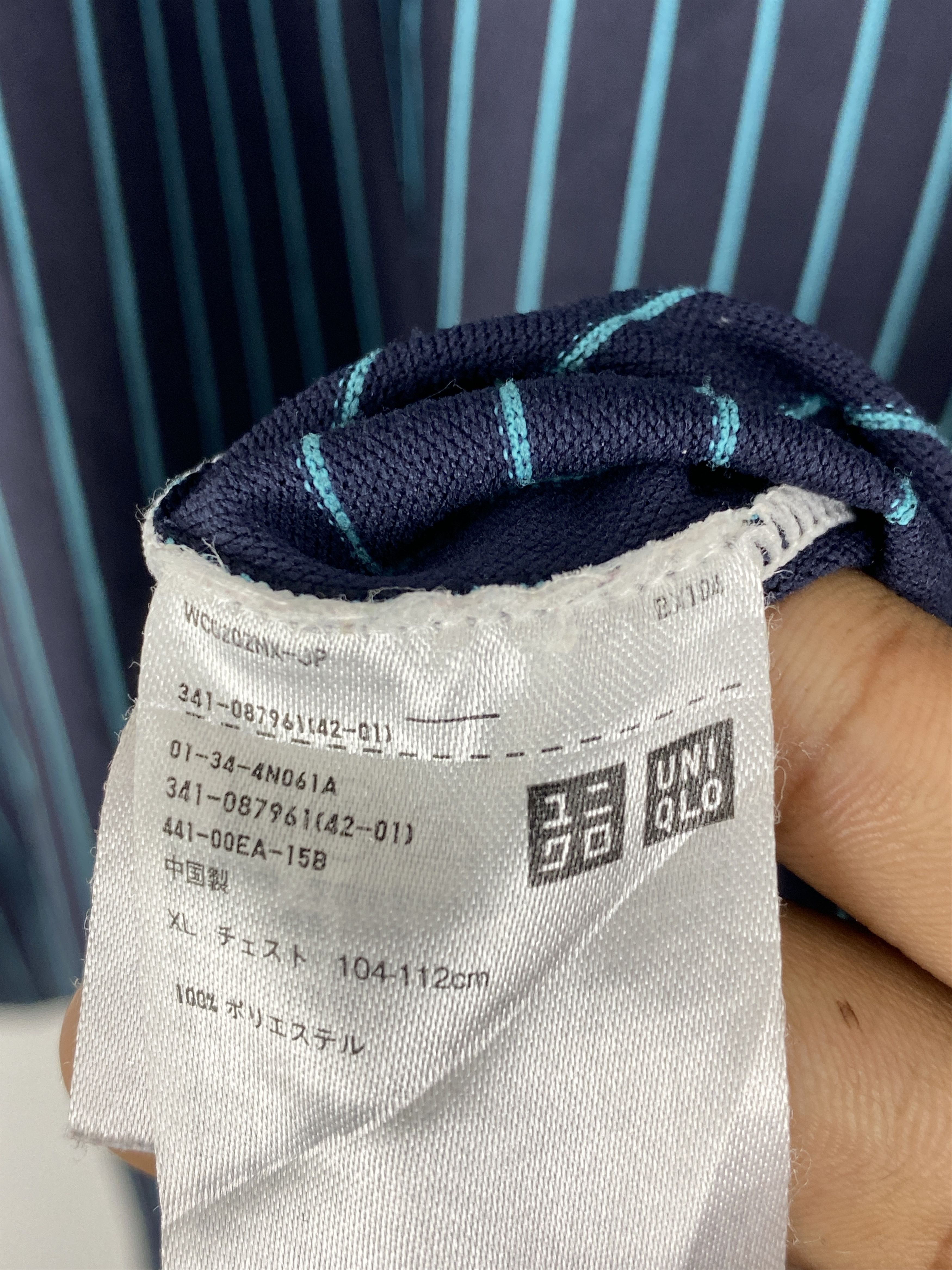 Uniqlo × Vintage Vintage Uniqlo Worker Half Zipper Striped Collar Tee TA0596 Size US L / EU 52-54 / 3 - 9 Thumbnail