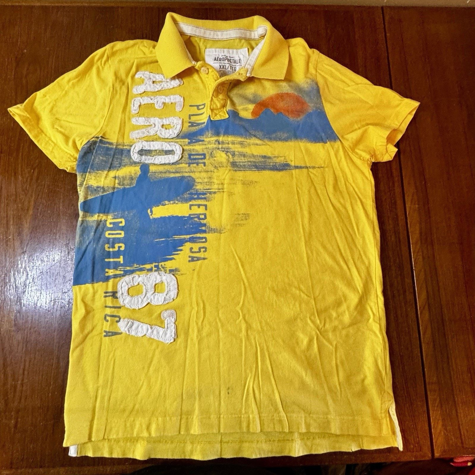 Aeropostale Vintage Aeropostale Yellow Polo Shirt XXL Costa Rica Cotton Size US XXL / EU 58 / 5 - 2 Thumbnail