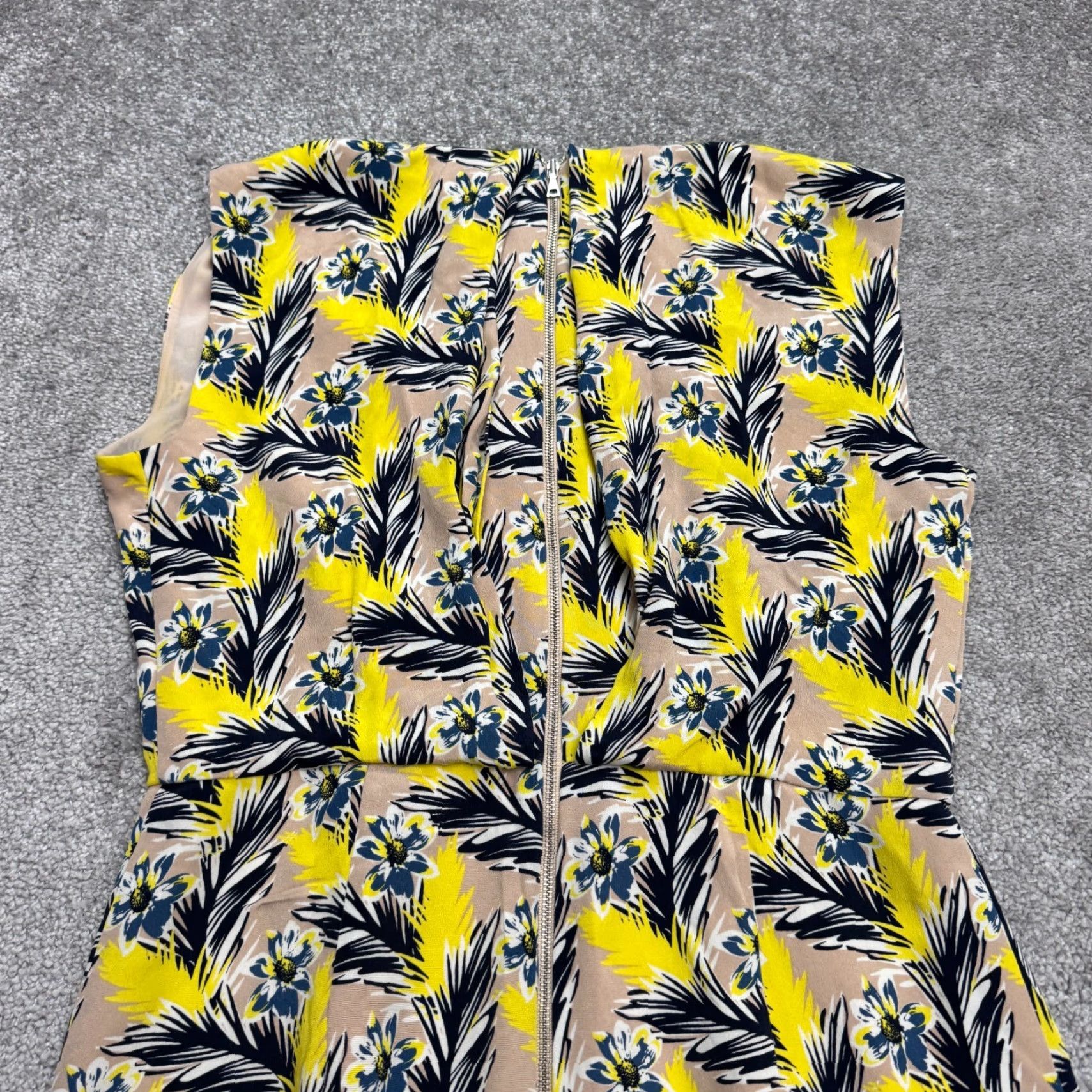 J.Crew J.Crew Silk Midi Sheath Dress Womens 8 Yellow Blue Floral Sleeveless Sundress Size M / US 6-8 / IT 42-44 - 4 Thumbnail