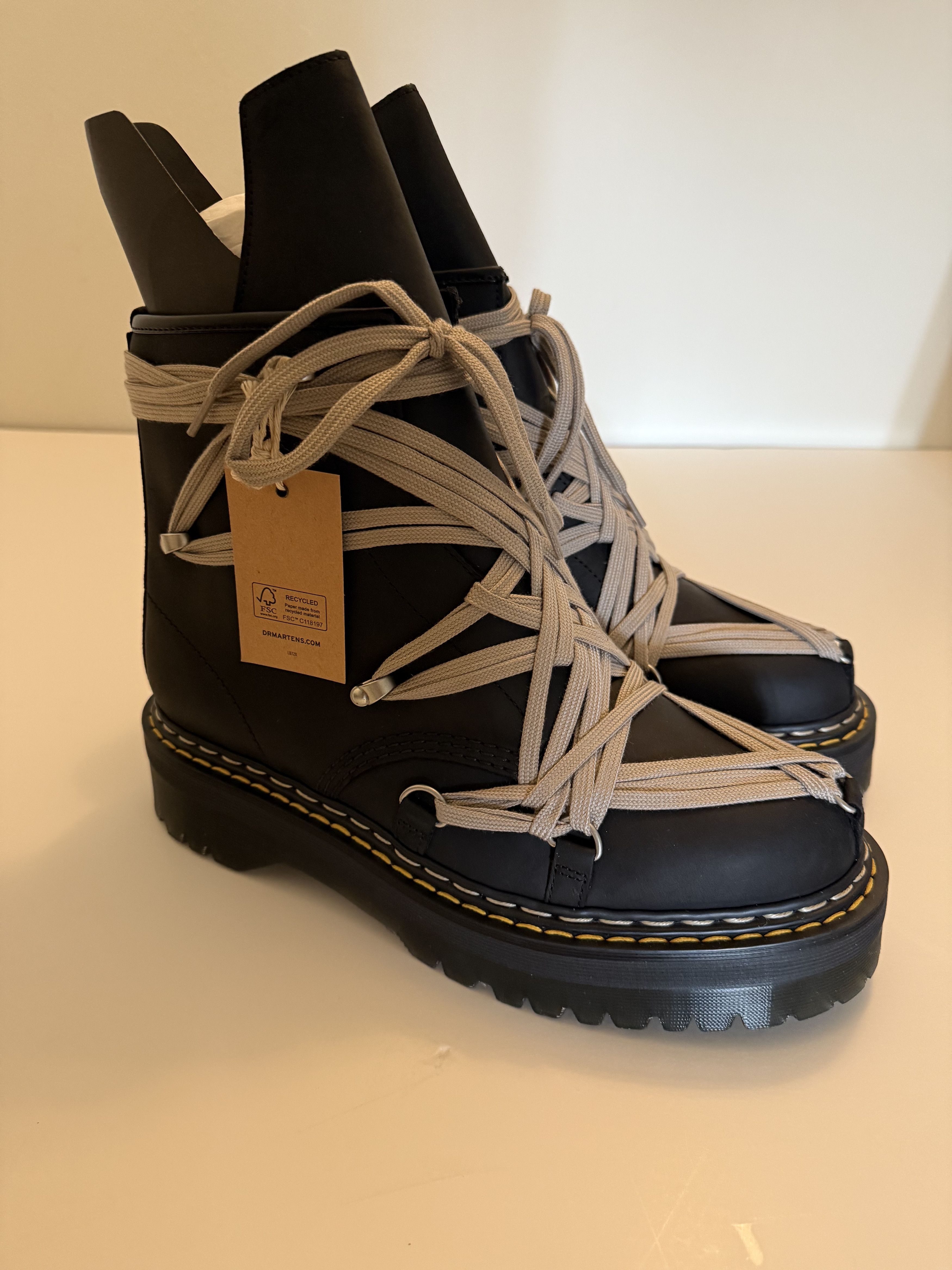 Dr. Martens × Rick Owens Dr. Martens 1460 DRKSHDW Quad Sole Mega Lace Boot Size US 13 / EU 46 - 3 Thumbnail
