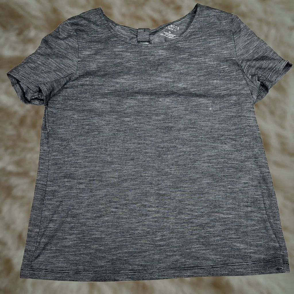 Talbots Talbots Womens Shirt PM Gray Space Dye Short Sleeve Cotton Blend T-Shirt Size PM Petite Womens Size M / US 6-8 / IT 42-44 - 1 Thumbnail