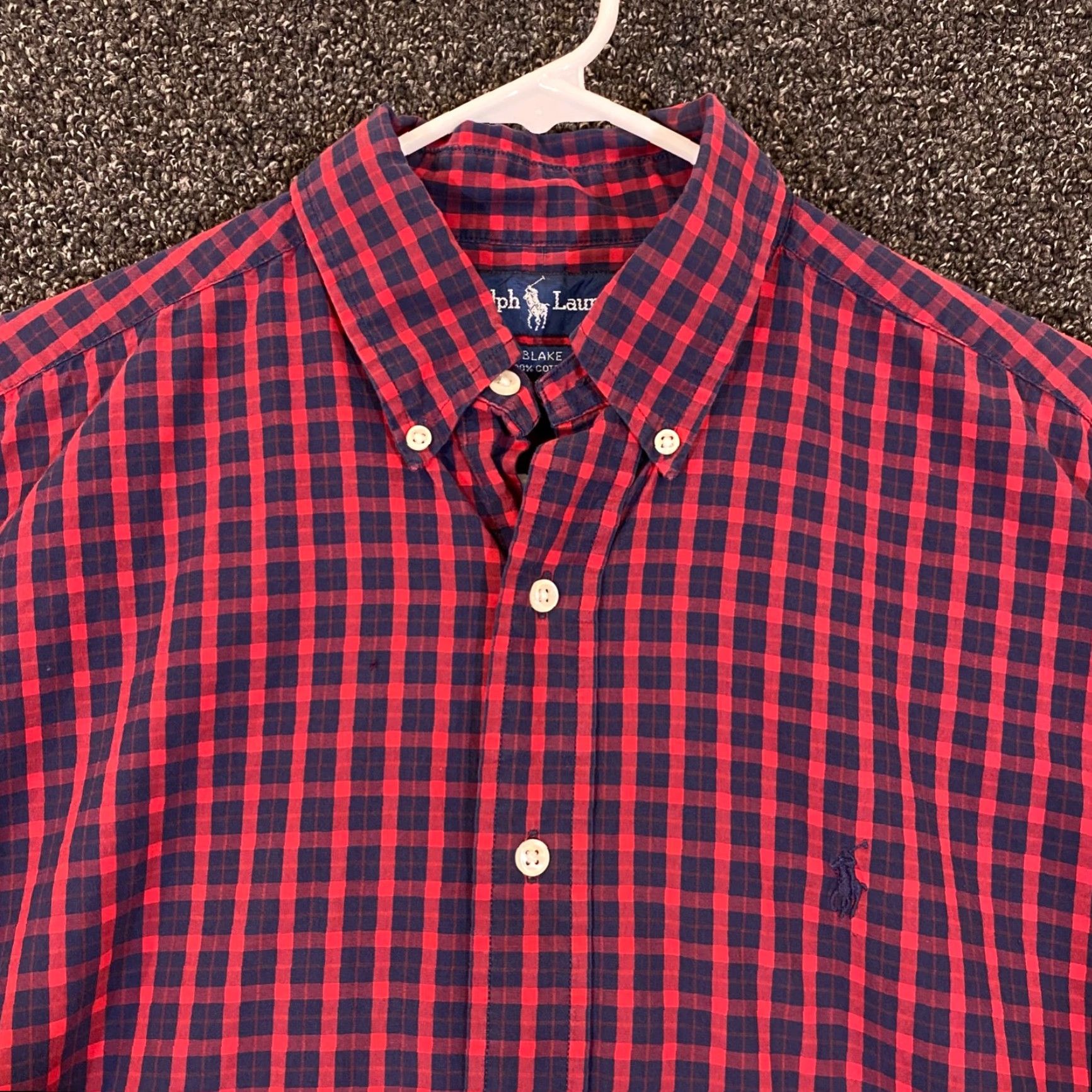 Ralph Lauren Ralph Lauren Blake Shirt Mens Medium Red Blue Plaid Button-Down L/S Shirt Dress Top Multicolor Cotton Size US M / EU 48-50 / 2 - 2 Thumbnail