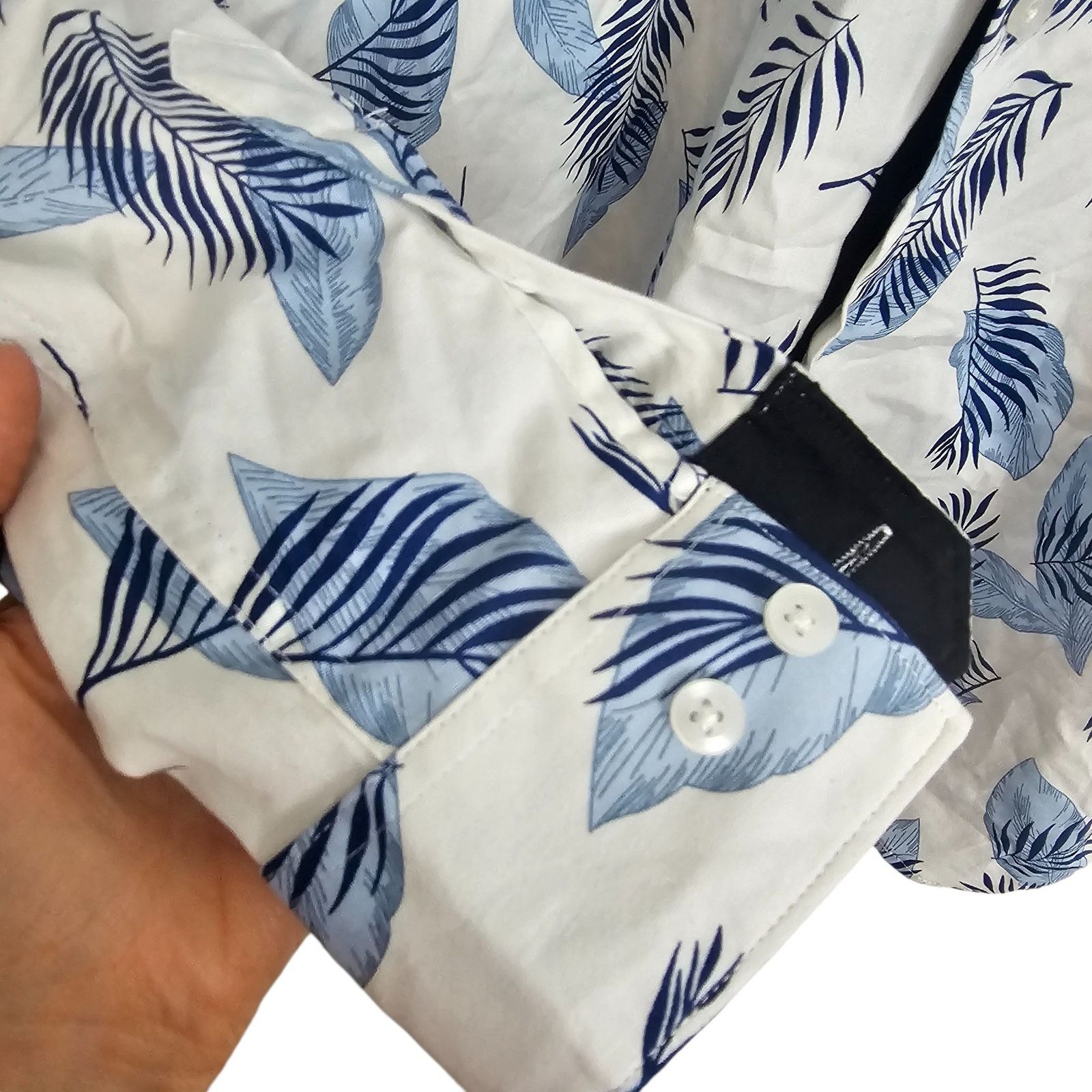 American Apparel American Breed Mens Smart Shirt Size 2XL Leaf Print Stretch Size US XXL / EU 58 / 5 - 4 Thumbnail
