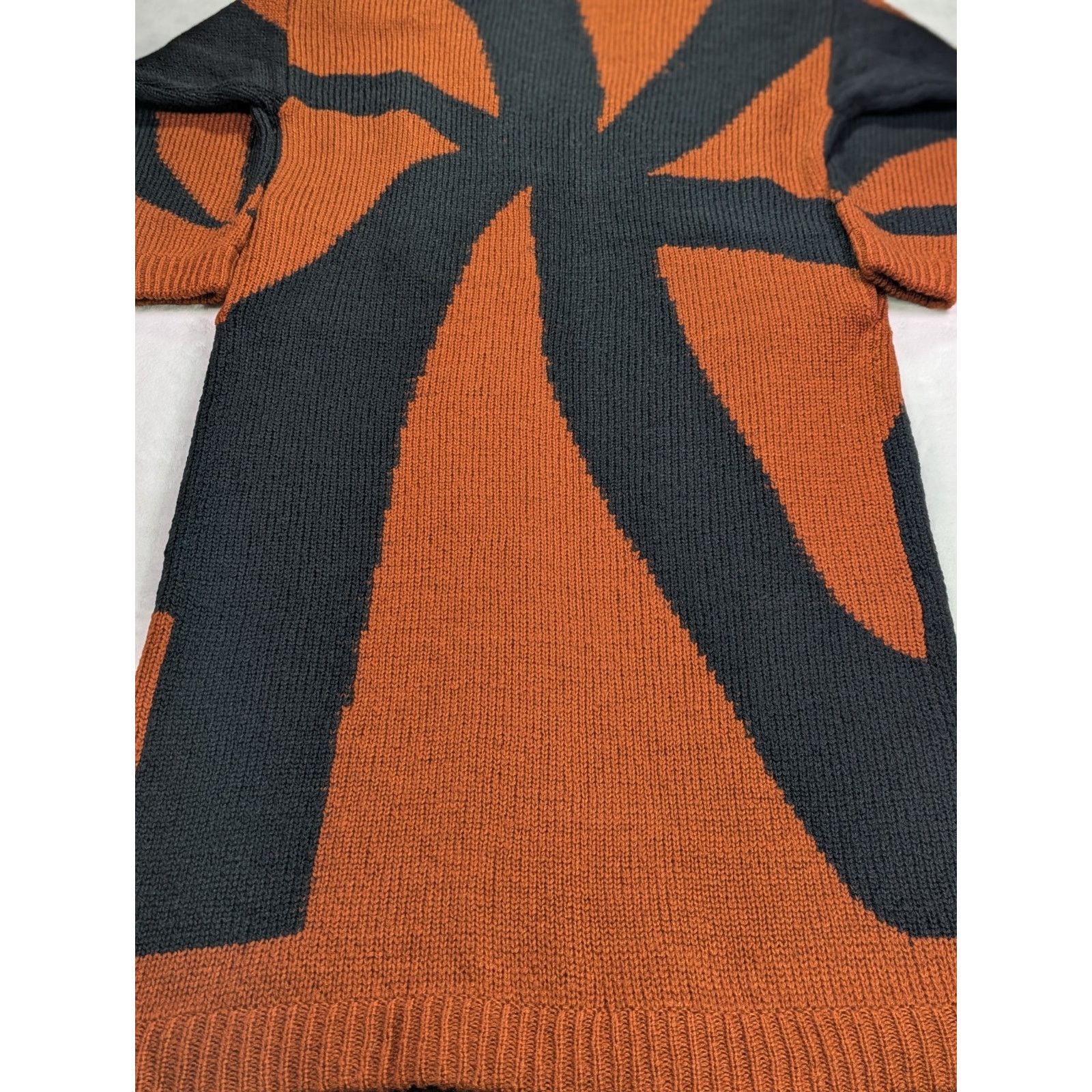 Other Maurada Sz Large Burnt Orange/Black Long/Maxi Knit Cartigan Size L / US 10 / IT 46 - 13 Thumbnail