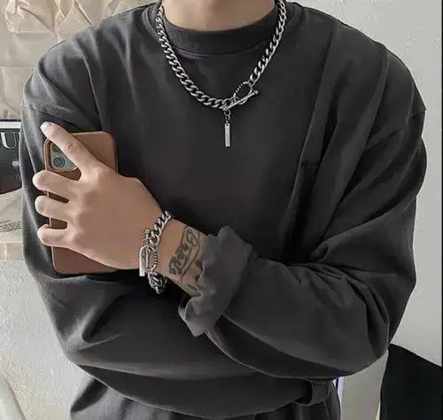Chain x Jewelry Vintage Diamond-Encrusted Necklace in Silver, Men's