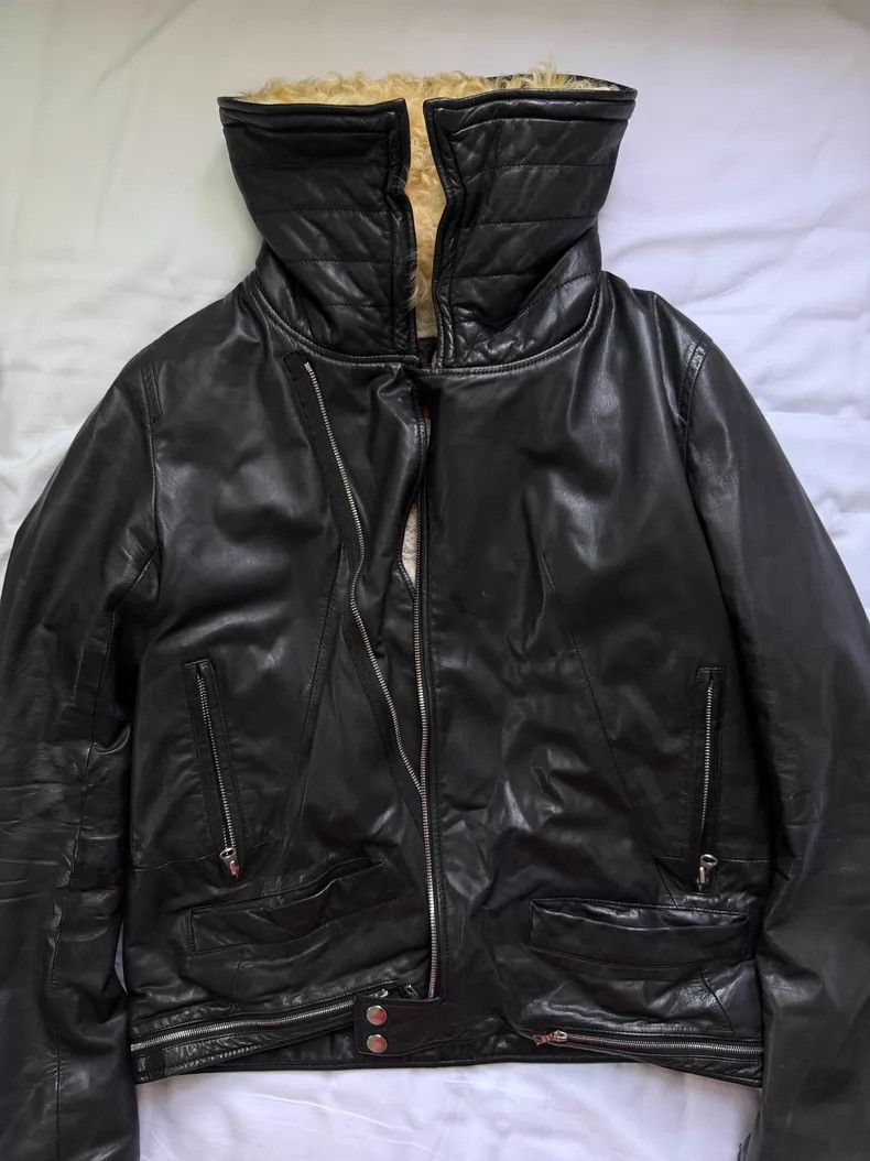 Undercover Undercover Lambhair Collar Leather Biker Jacket Size US M / EU 48-50 / 2 - 2 Thumbnail