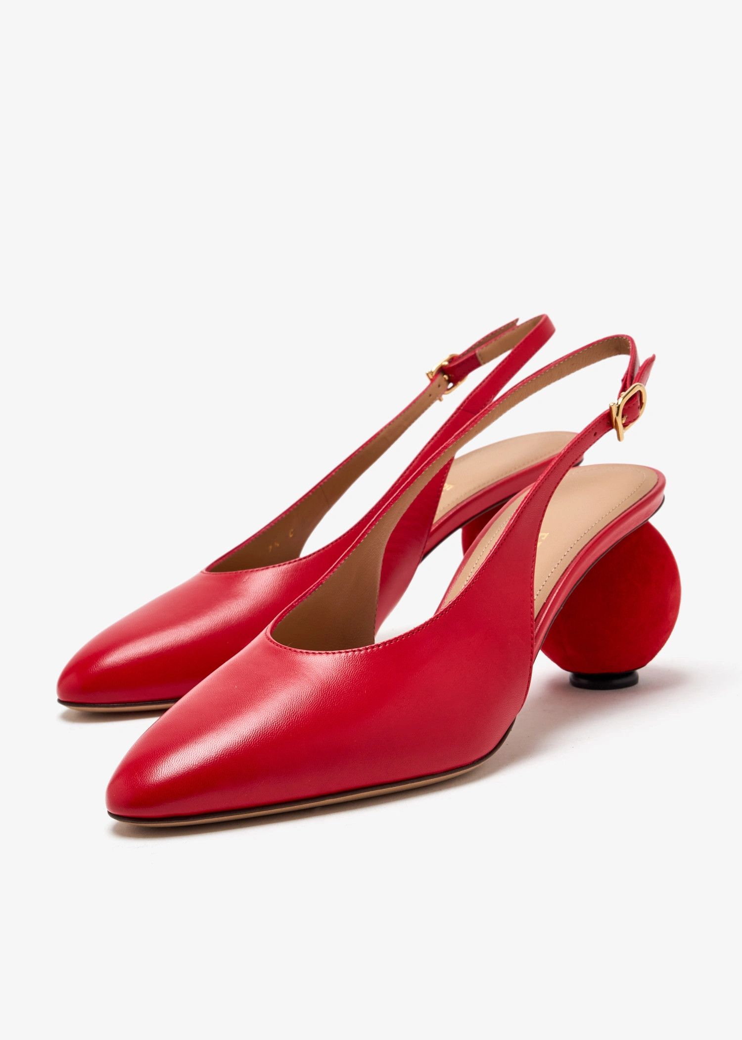 Salvatore Ferragamo o1s1rm0526 Tessie 70 Leather Slingback Pumps in Red Size US 6 / IT 36 - 5 Thumbnail