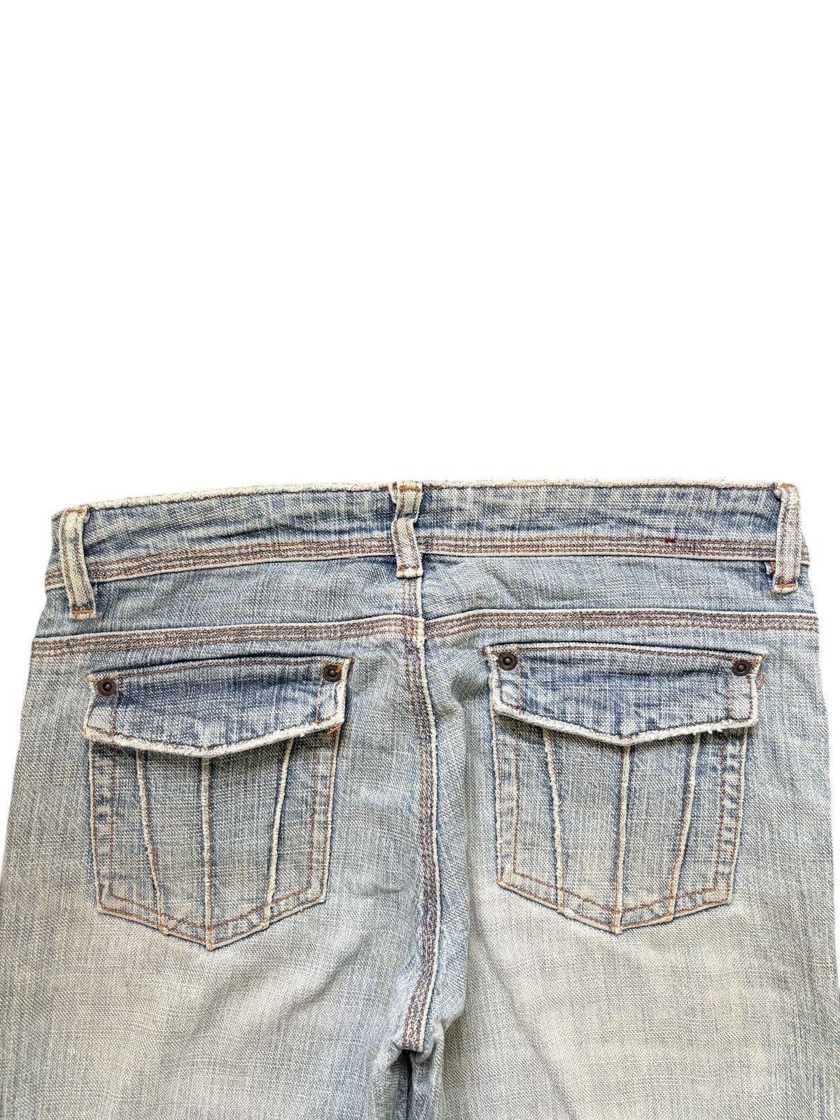 Diesel Vintage Japanese Brand Checkered Distress Flare Jeans Size 30" / US 8 / IT 44 - 4 Thumbnail