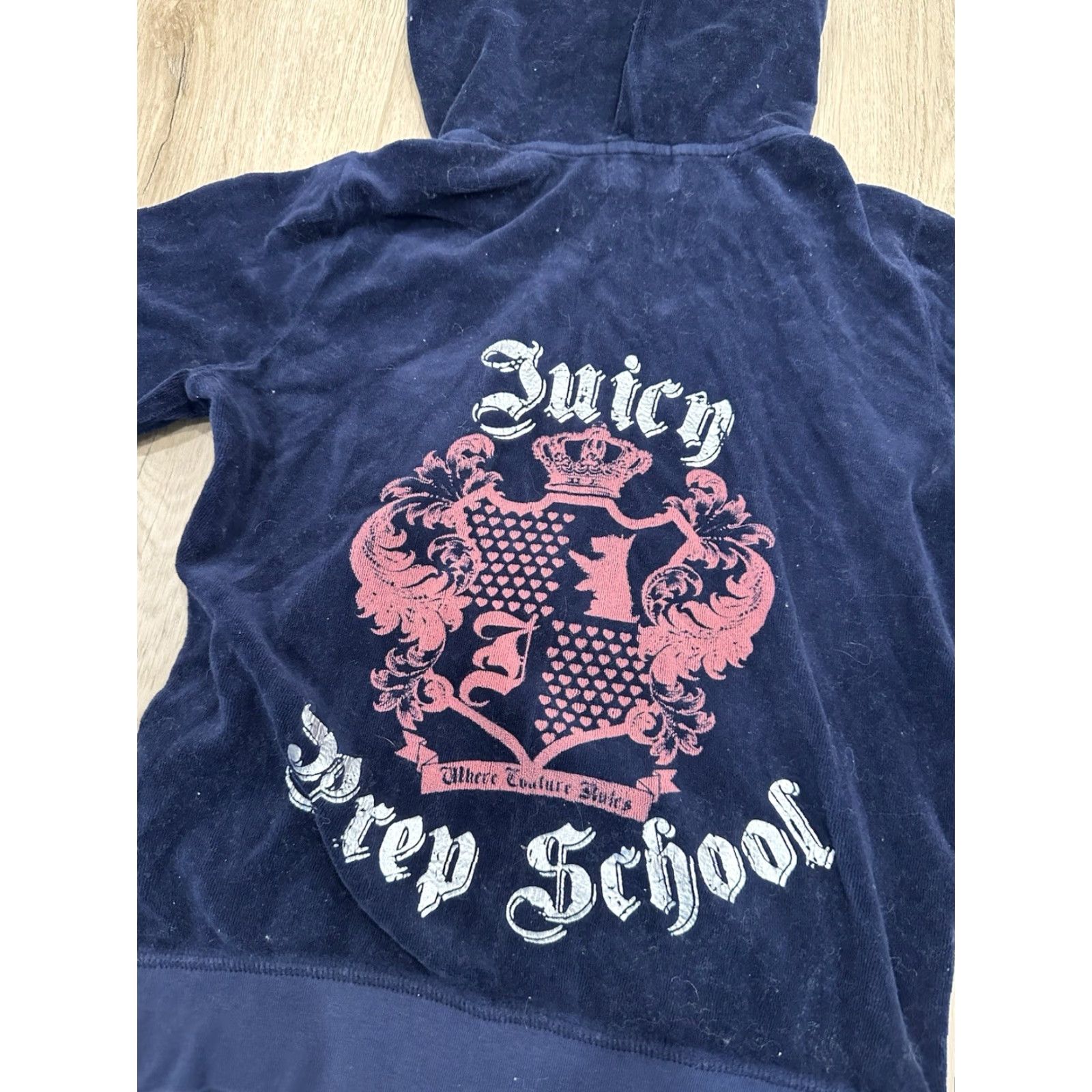 Juicy Couture VINTAGE Juicy Couture Prep School Navy Velour Zip Up Jacket Women’s Medium Size M / US 6-8 / IT 42-44 - 5 Thumbnail