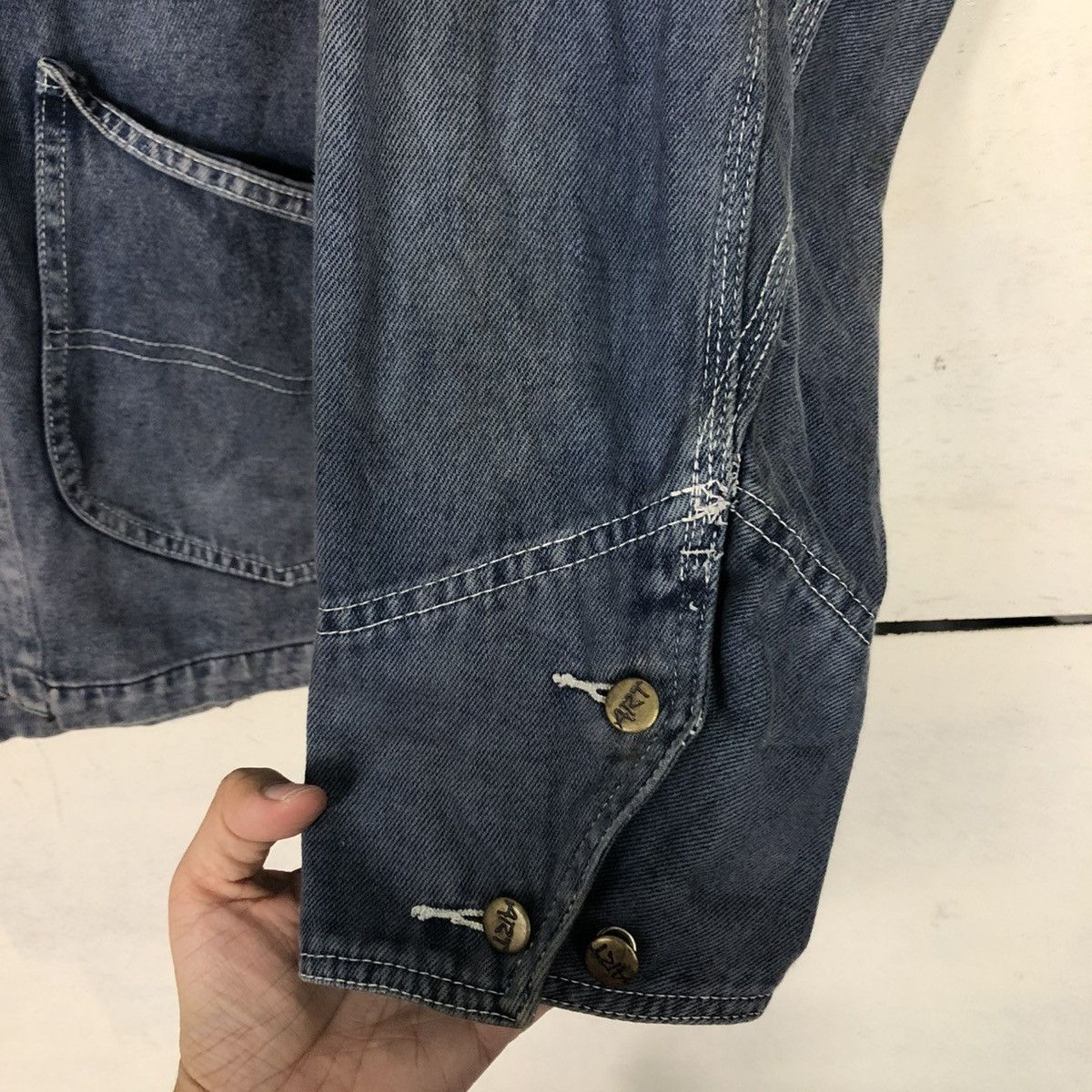 Japanese Brand 🔥VINTAGE CHORE DENIM JACKET U.MCM UNION MADE ISSEY MIYAKE Size US L / EU 52-54 / 3 - 17 Thumbnail
