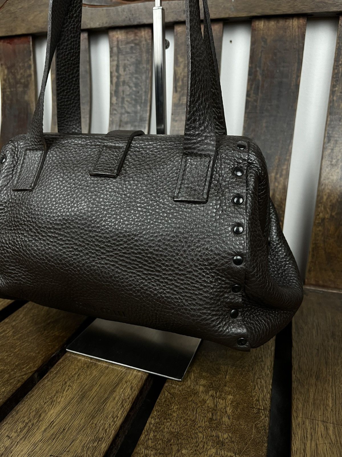 Miu Miu Miu Miu 90s Studded Grained Leather Shoulder Bag - Archive Size ONE SIZE - 17 Thumbnail