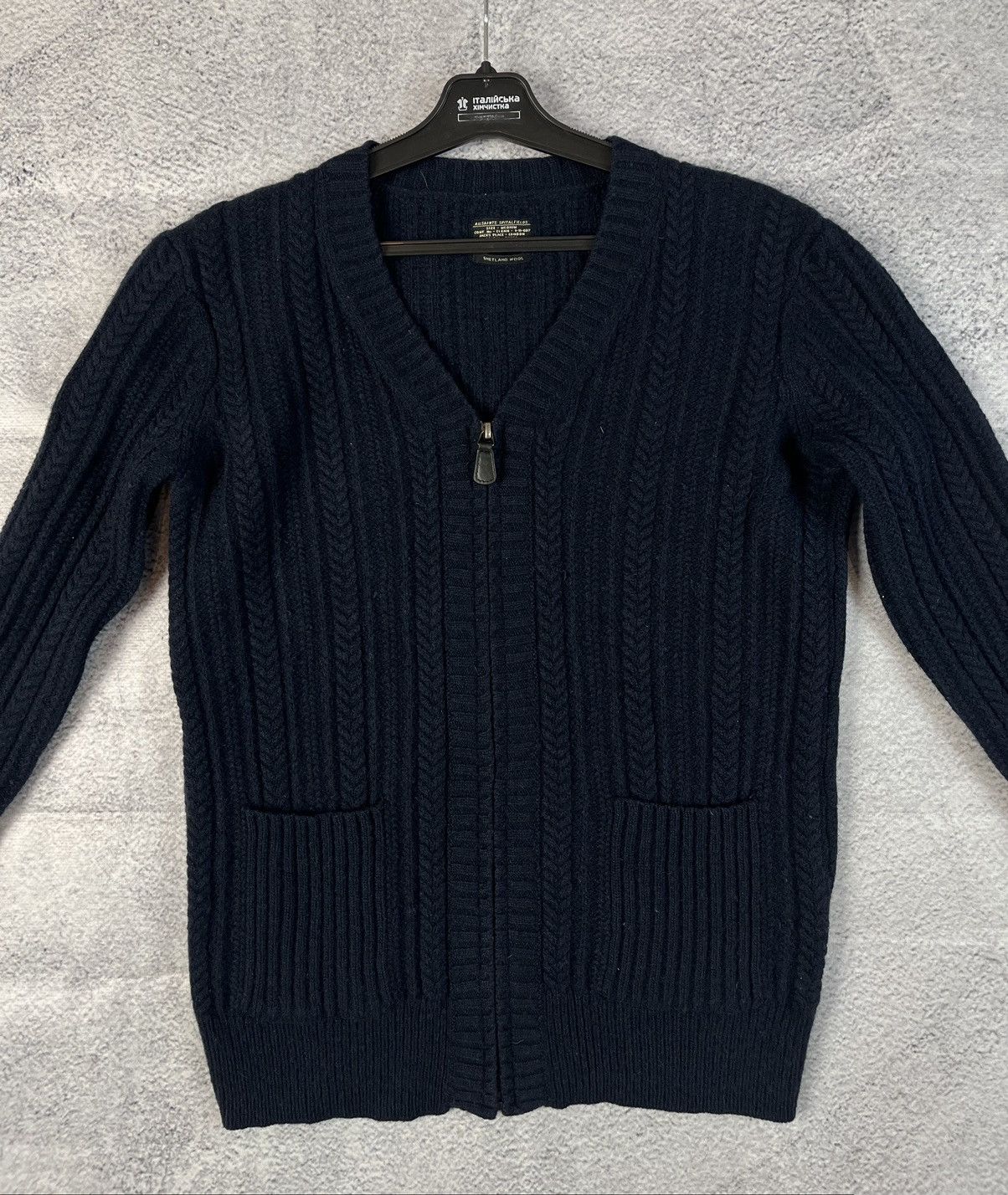 20471120 × Allsaints All saints Shetland zip wool cardigan Size US M / EU 48-50 / 2 - 4 Thumbnail