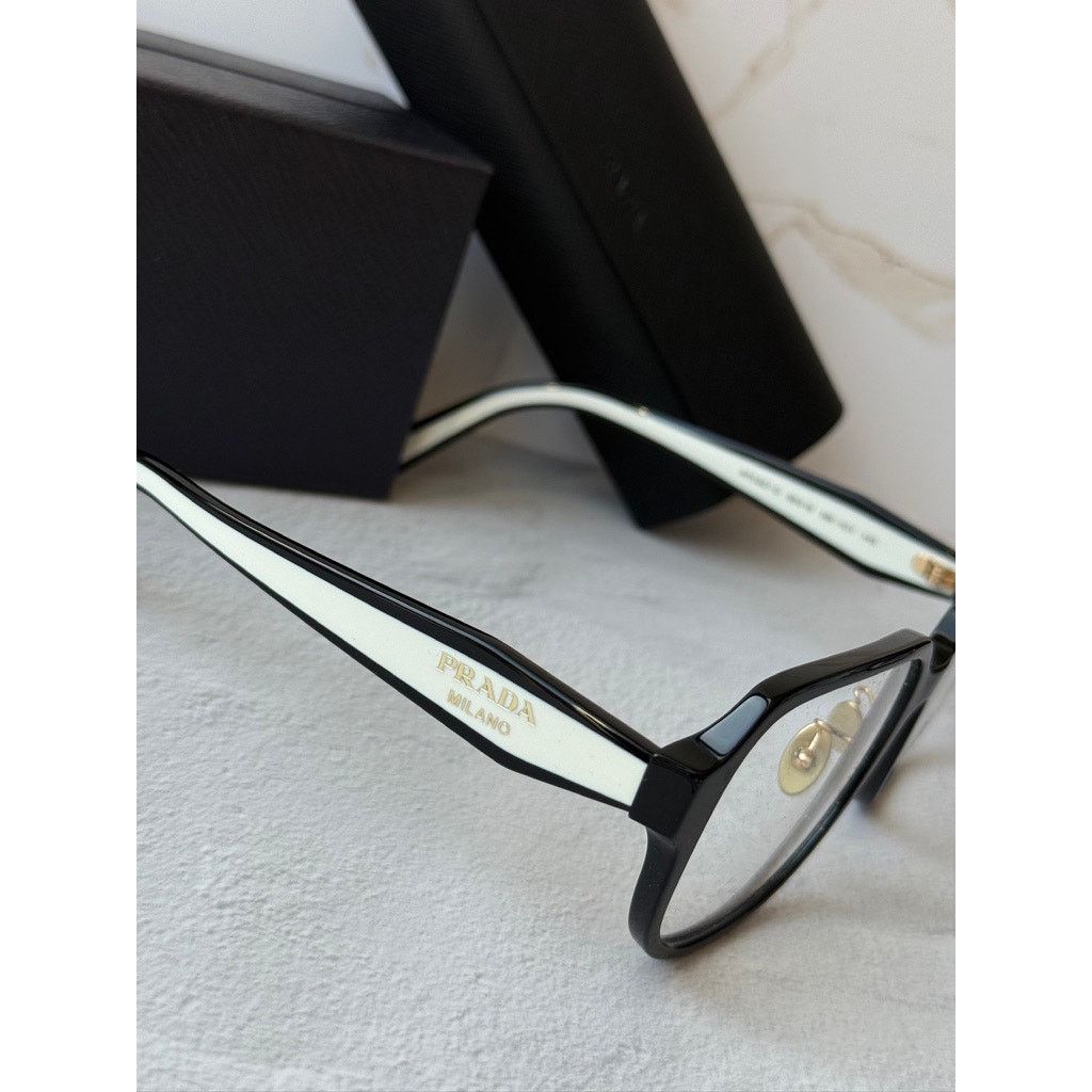Prada NEW Prada PR B07VD Black White Eyeglasses Frames Size ONE SIZE - 6 Thumbnail