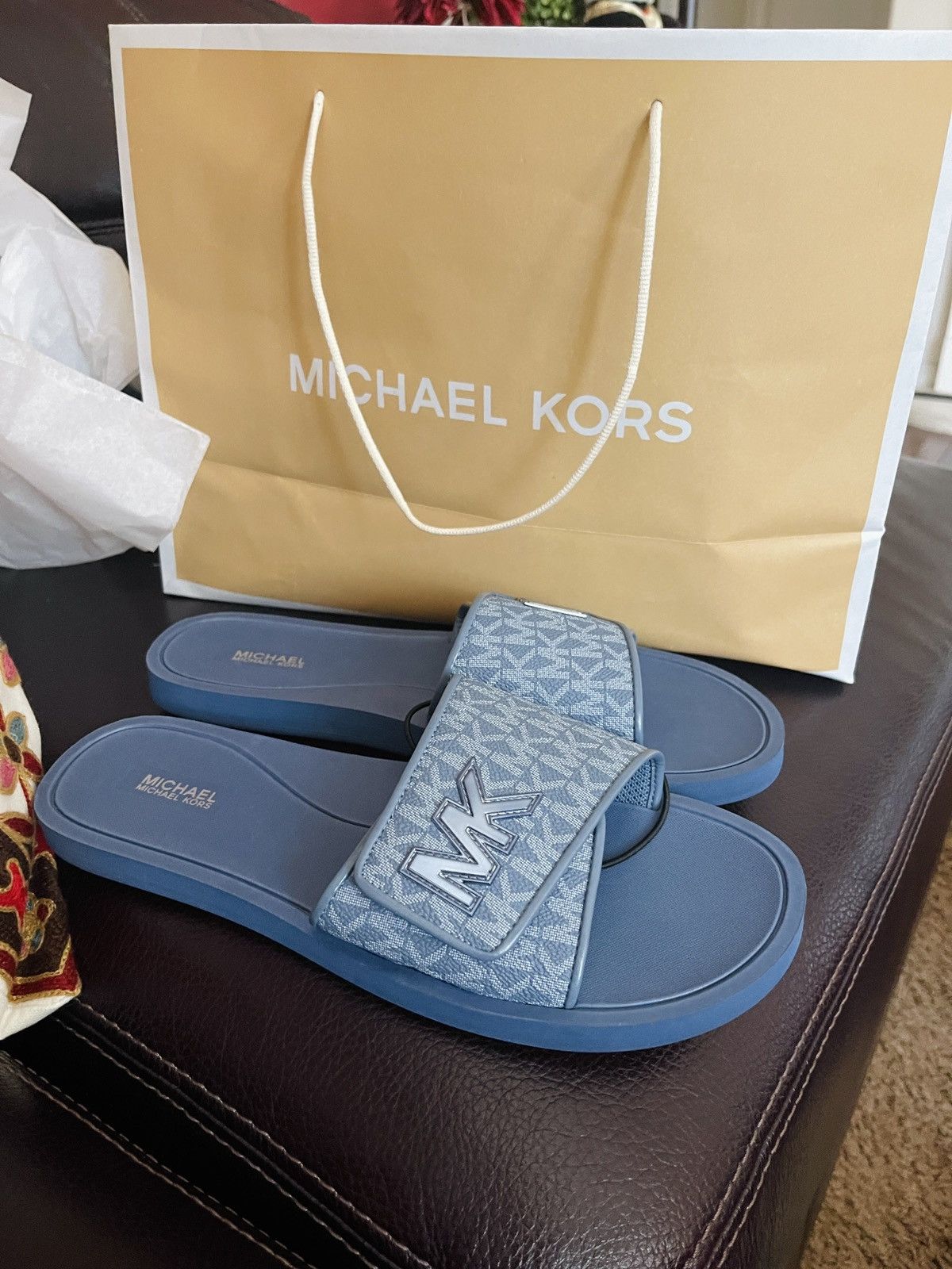 Michael Kors Michael Kors MK Logo Pool Slip-On Shoe Denim Blue Nib $95 Size US 11 / IT 41 - 9 Thumbnail