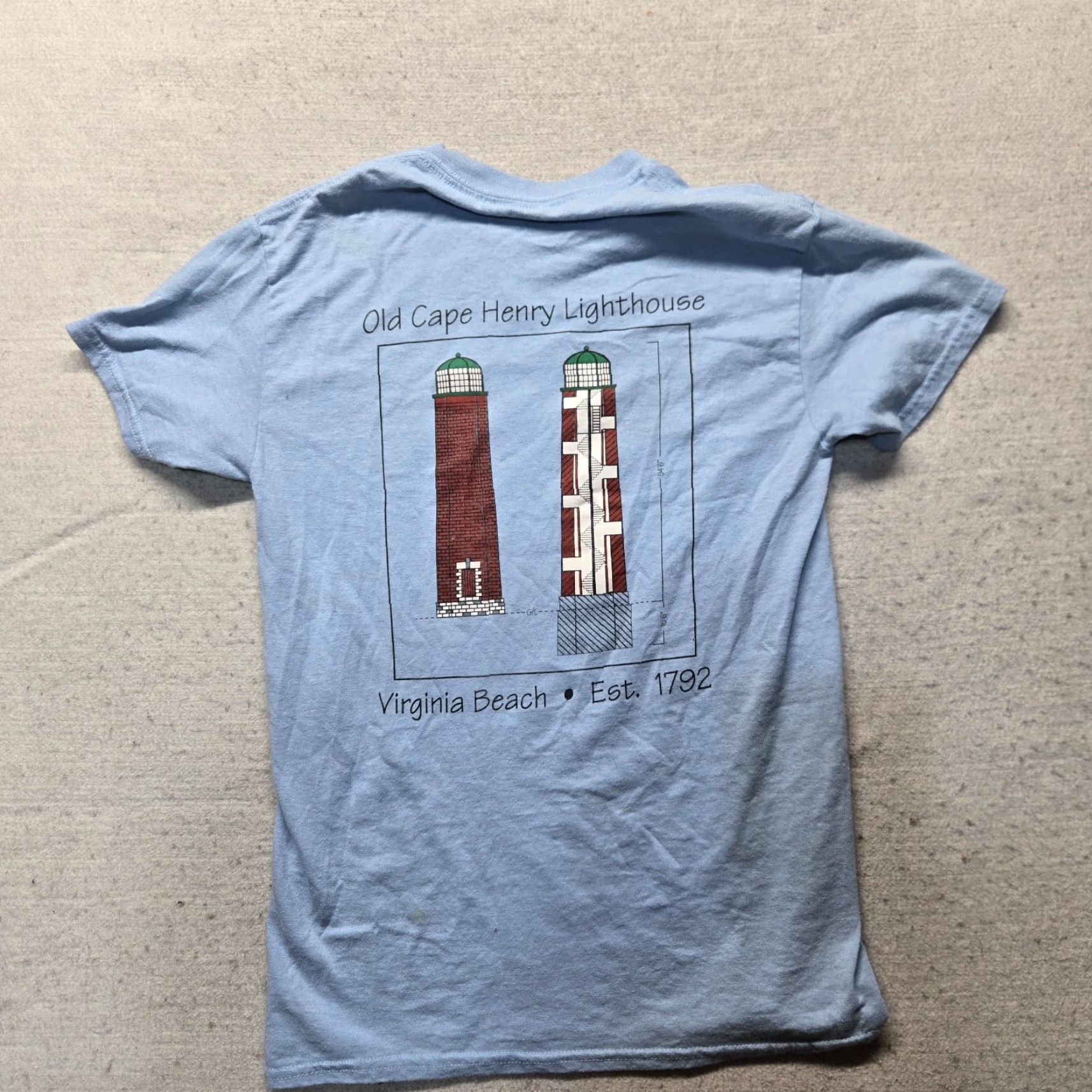 Vintage Old Cape Henry Lighthouse VA Virginia Beach Tee Shirt Adult Size S Small Size US S / EU 44-46 / 1 - 7 Thumbnail