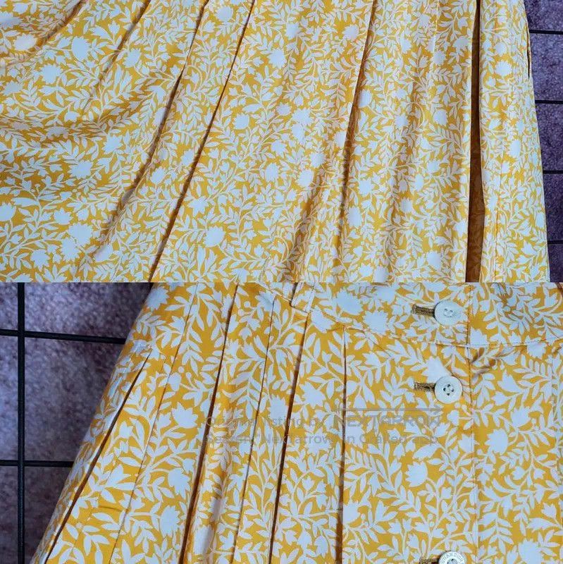 Dior Dior Yellow Floral Cotton Midi Skirt for Summer . Size 24" / US 00 / IT 34 - 7 Thumbnail