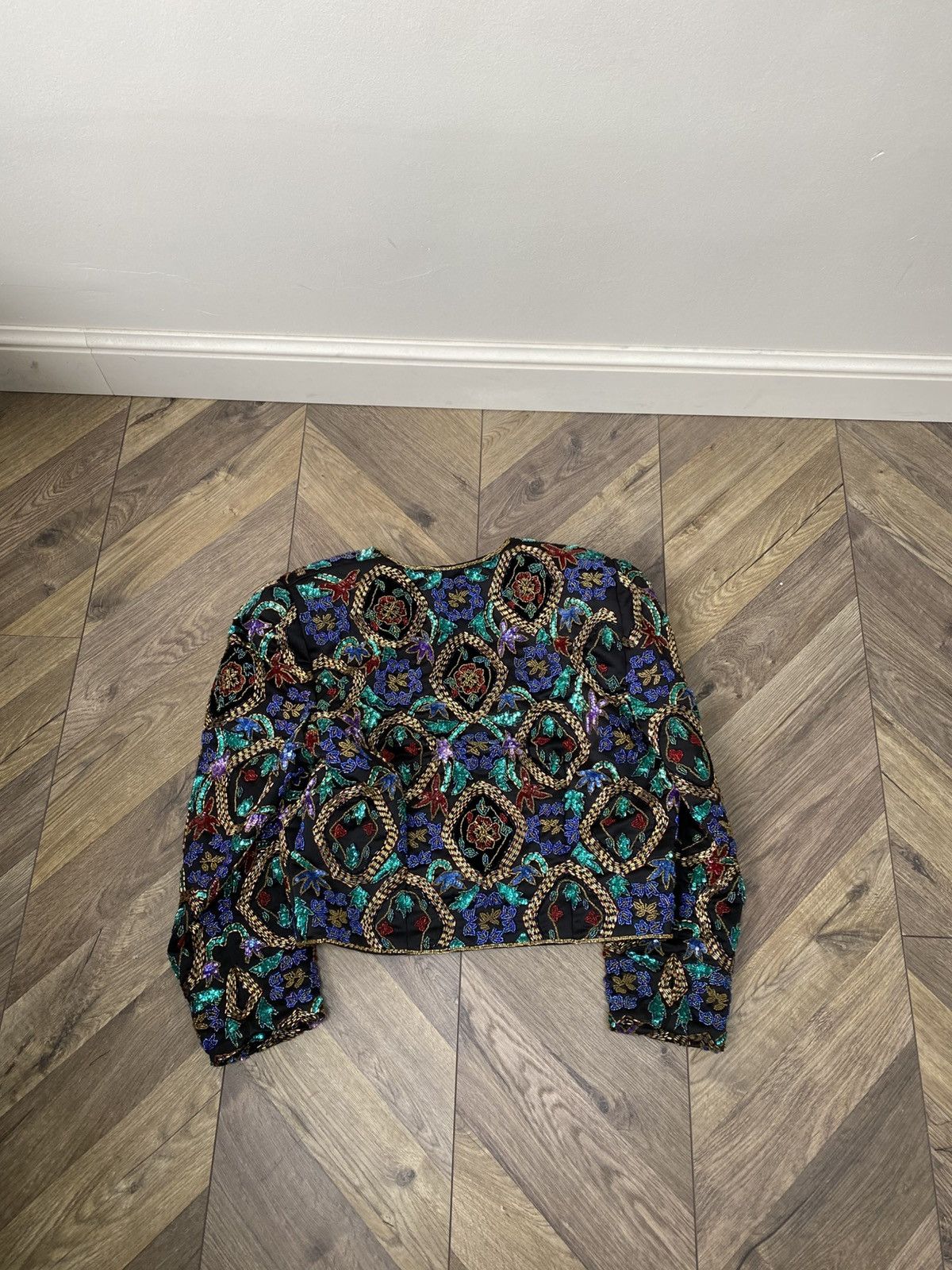 Other Vintage Black Tie Heavy Beaded/Sequin Crop Jacket Size L / US 10 / IT 46 - 8 Thumbnail
