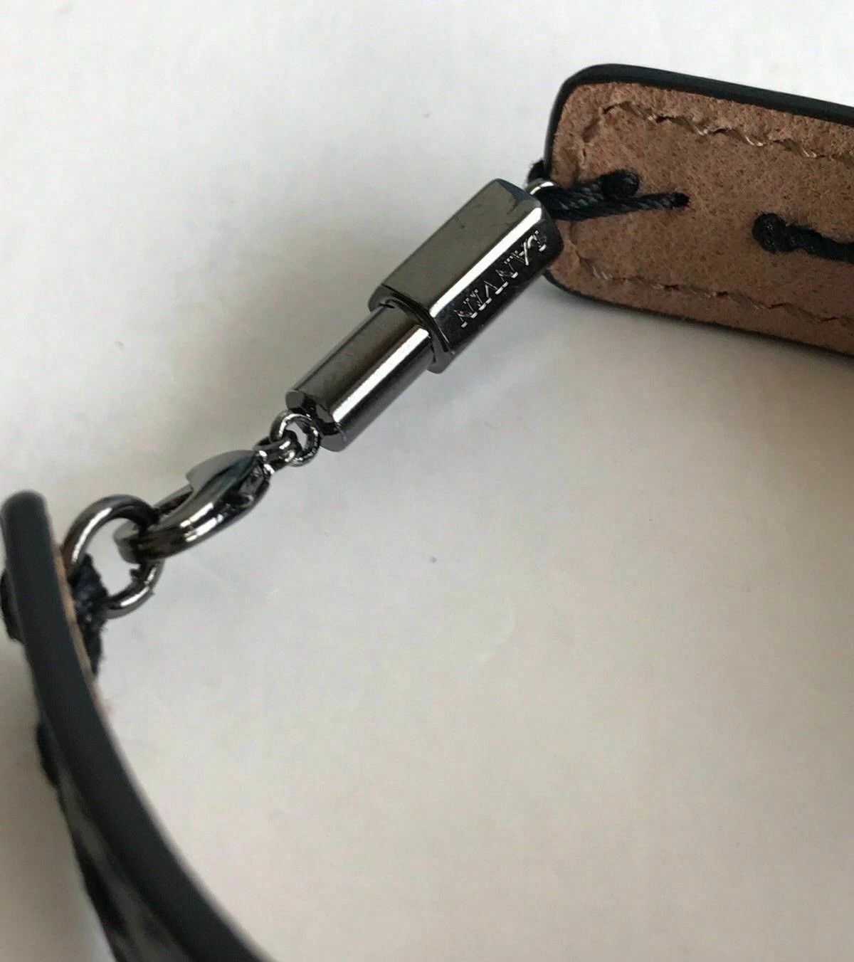 Lanvin Lanvin infinity leather gunmetal black tone bracelet Size ONE SIZE - 2 Thumbnail