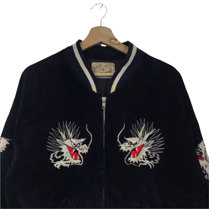 Other Vintage SUKAJAN DRAGON RYU Fuji Velvet Bomber Jacket Size L / US 10 / IT 46 - 2 Thumbnail